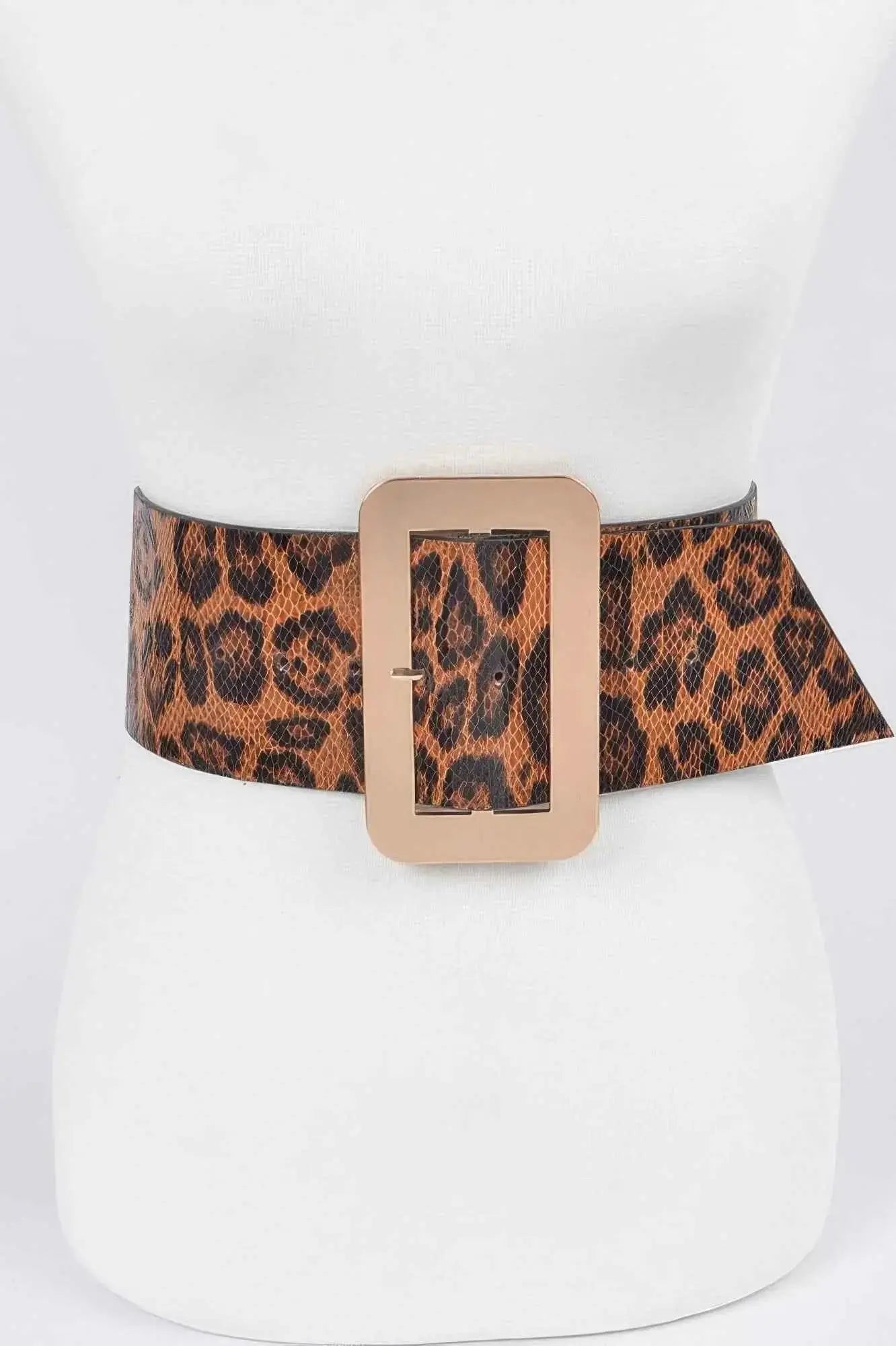 Simple Buckle Faux Leo Plus Size Belt - Mr Lou’s Place