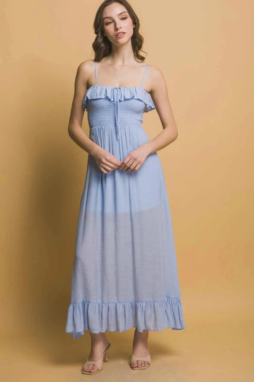 Smocked Ruffle Maxi Dress - Mr Lou’s Place