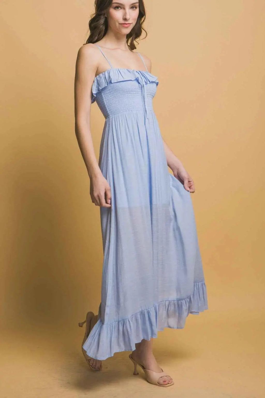 Smocked Ruffle Maxi Dress - Mr Lou’s Place