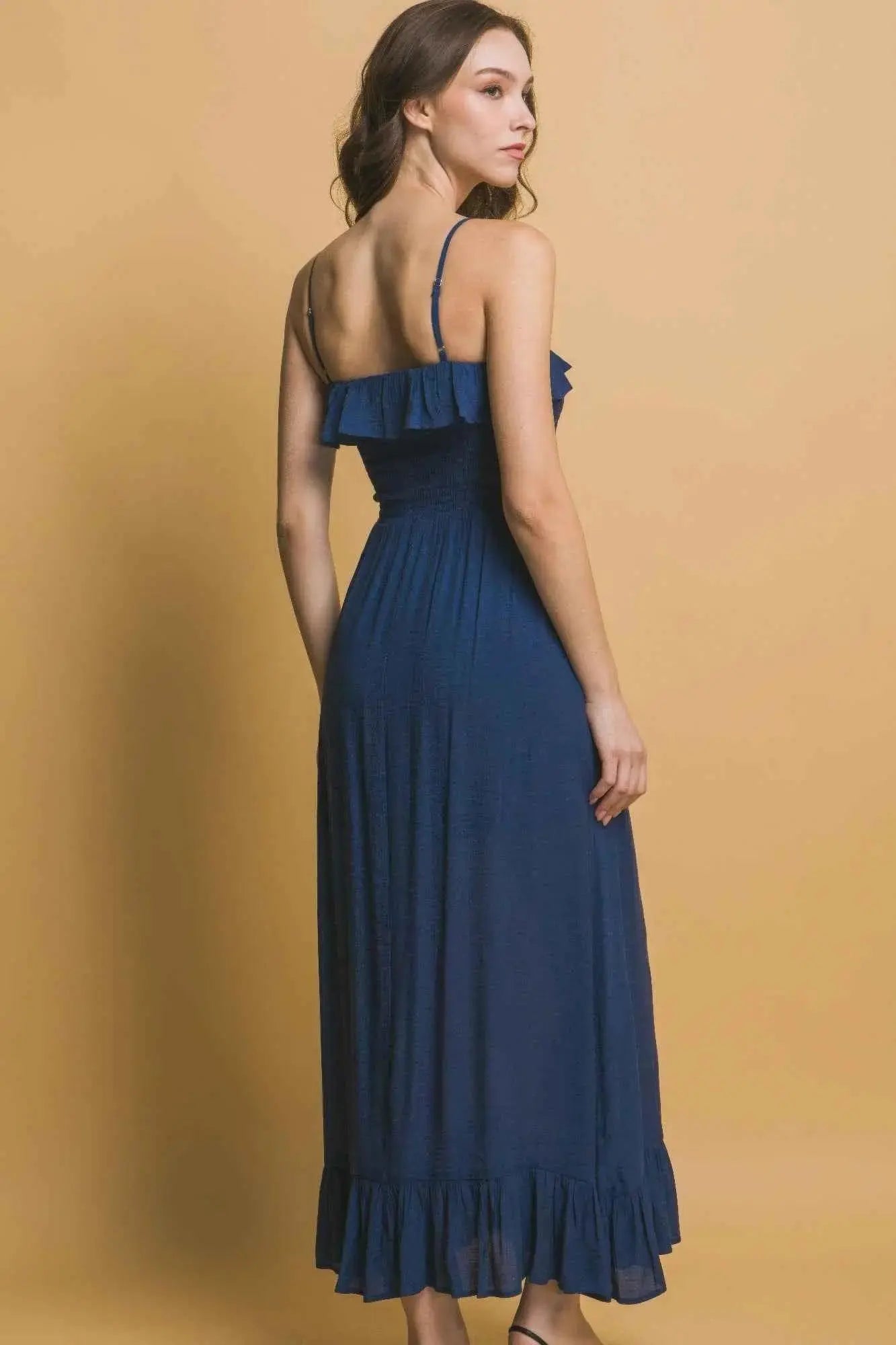 Smocked Ruffle Maxi Dress - Mr Lou’s Place