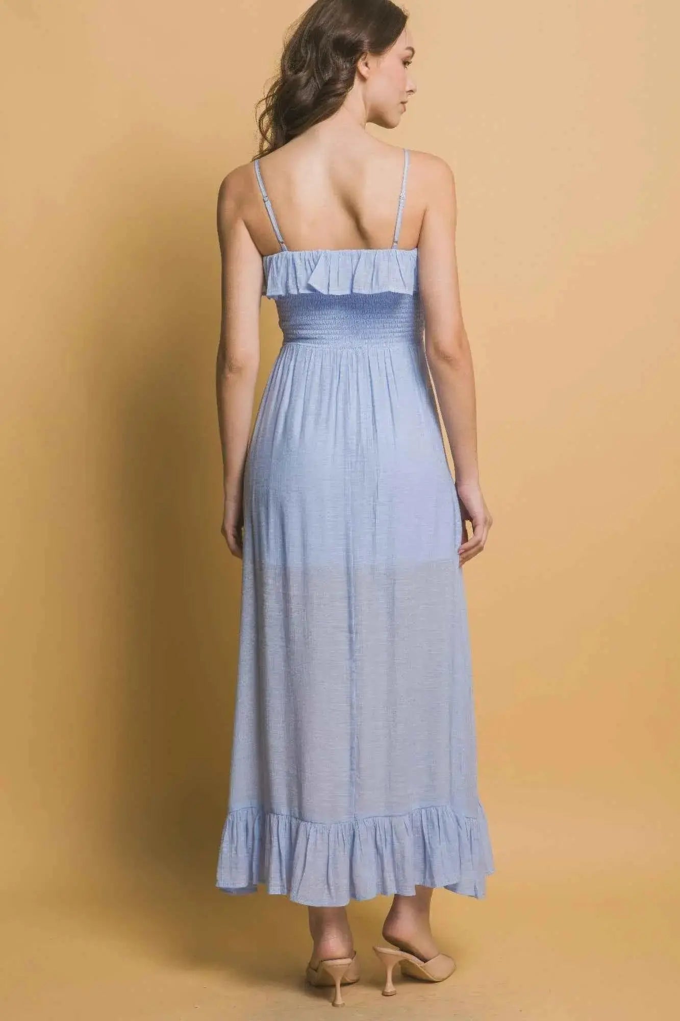 Smocked Ruffle Maxi Dress - Mr Lou’s Place