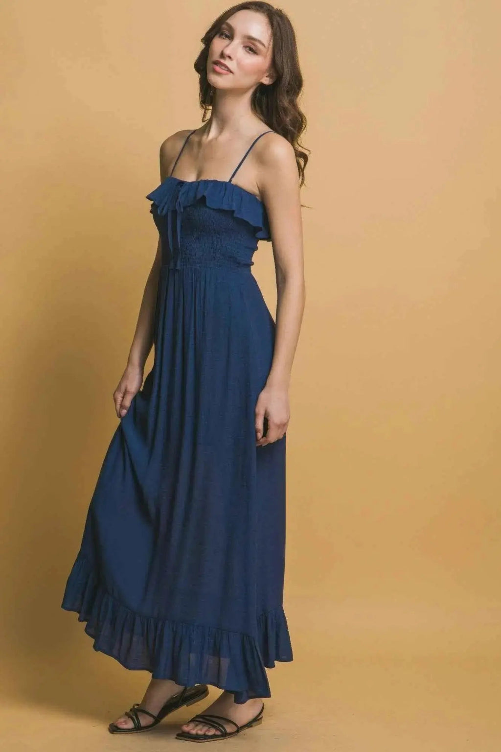 Smocked Ruffle Maxi Dress - Mr Lou’s Place