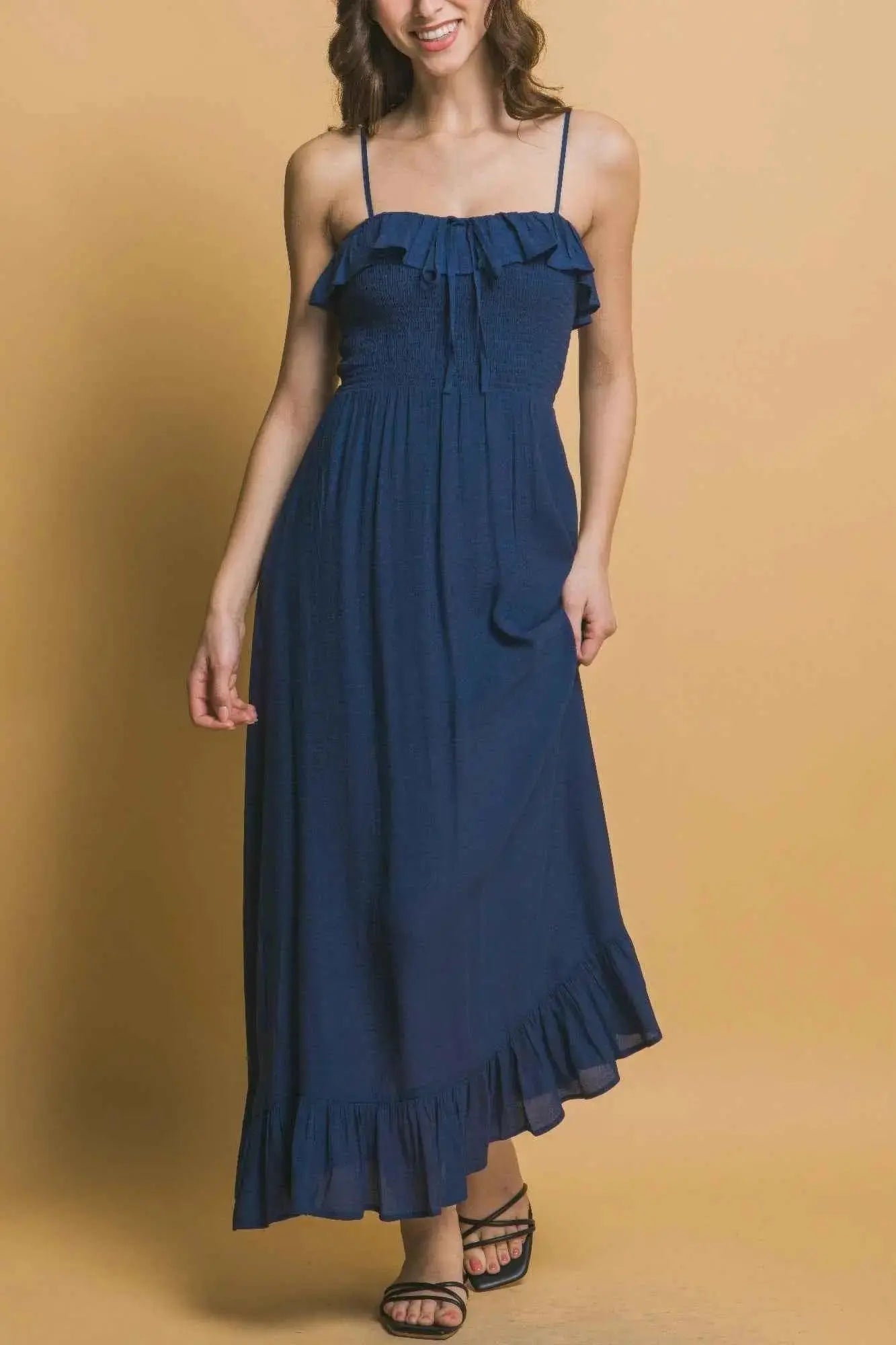 Smocked Ruffle Maxi Dress - Mr Lou’s Place
