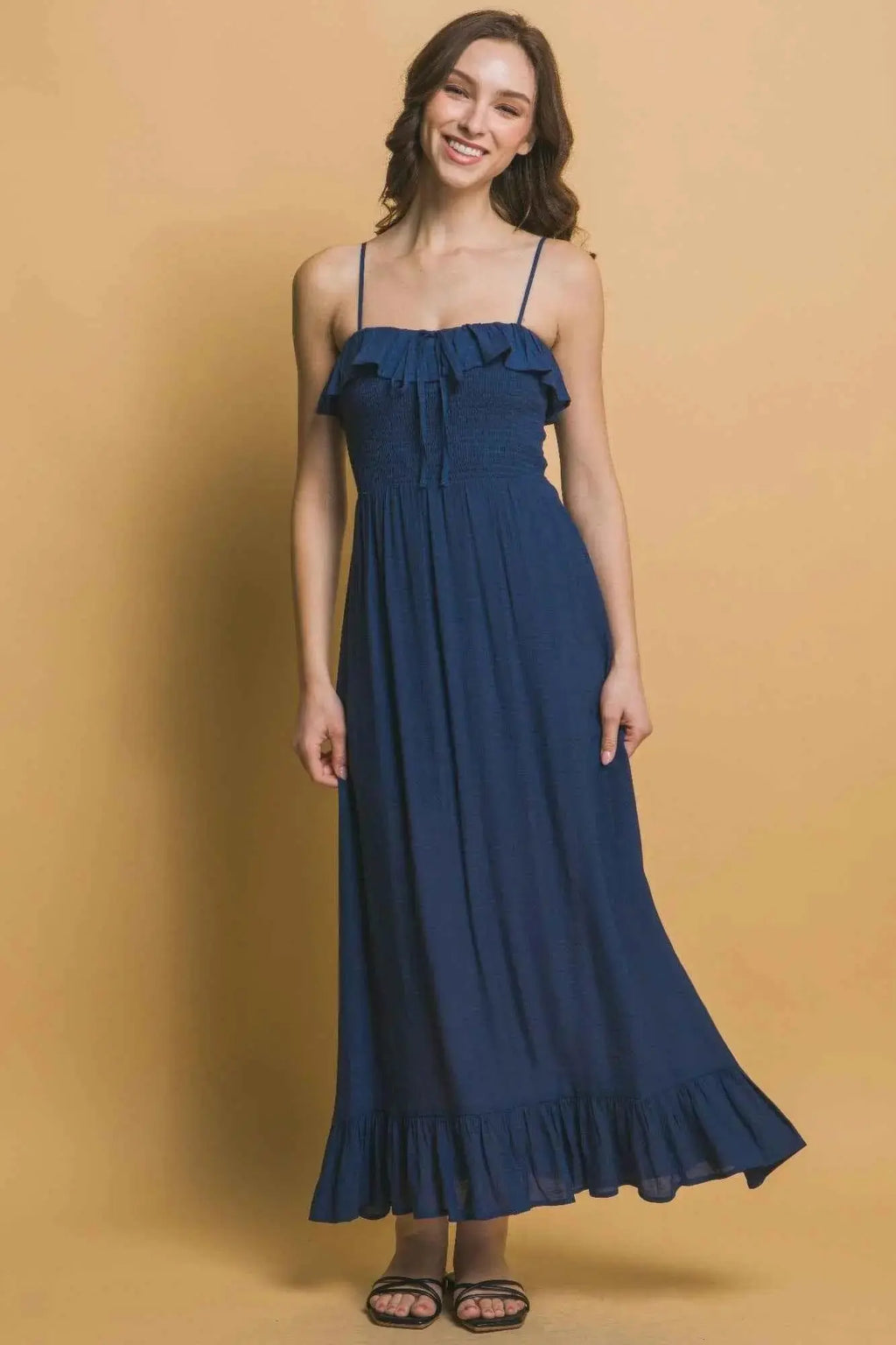 Smocked Ruffle Maxi Dress - Mr Lou’s Place