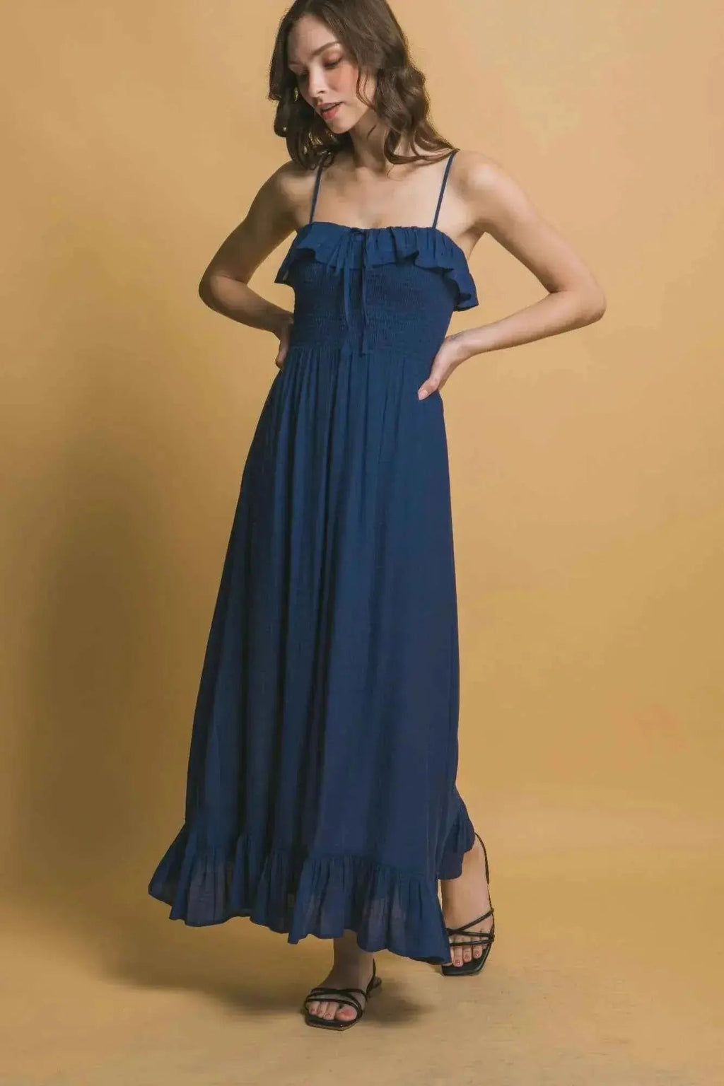 Smocked Ruffle Maxi Dress - Mr Lou’s Place