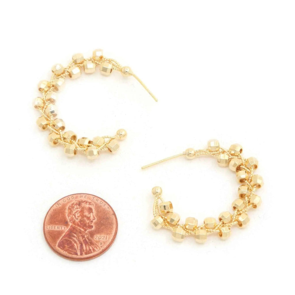Sodajo Beaded Open Hoop Gold Dipped Earring - Mr Lou’s Place