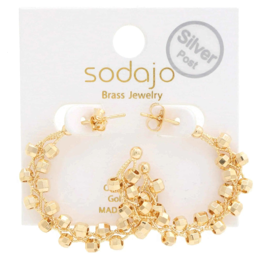 Sodajo Beaded Open Hoop Gold Dipped Earring - Mr Lou’s Place