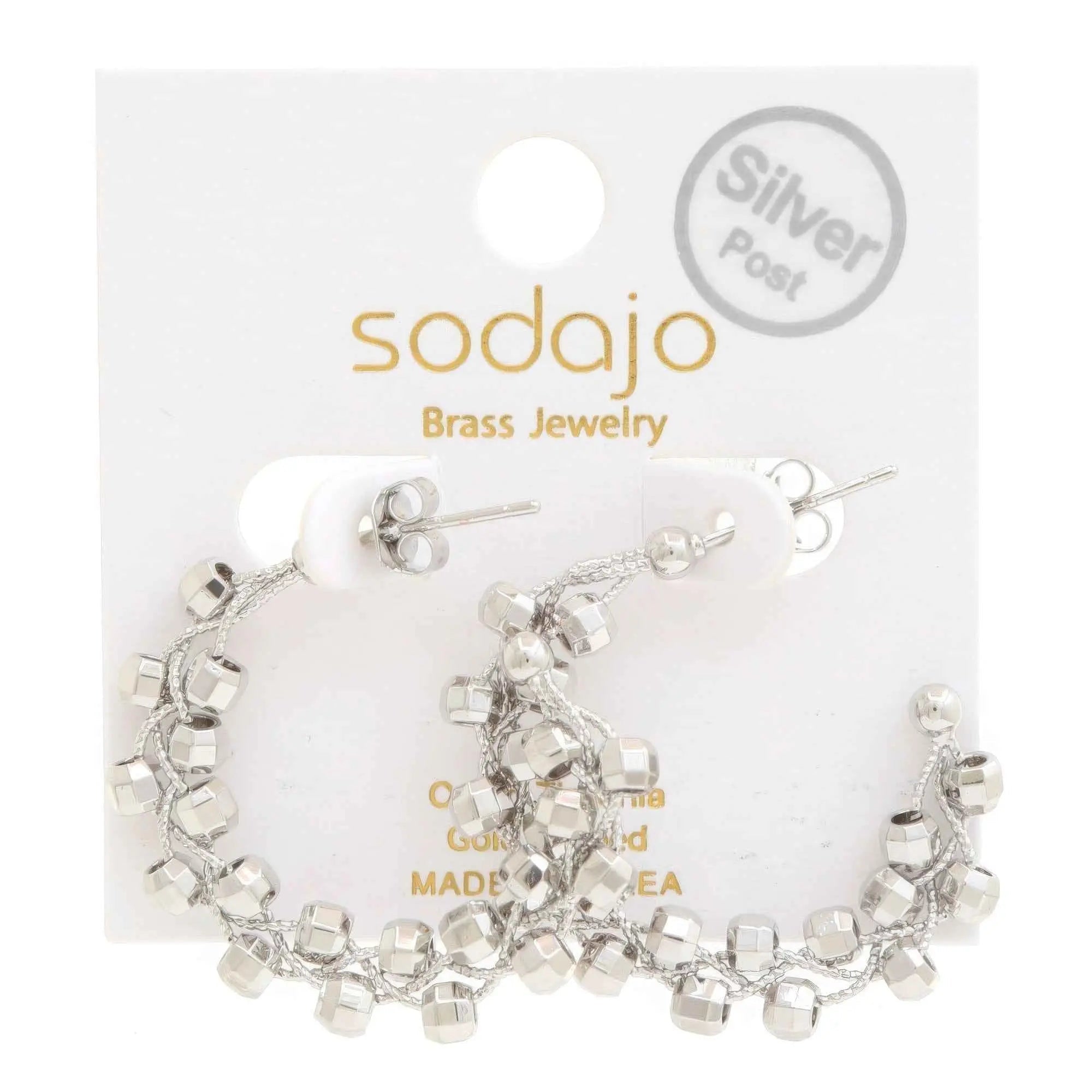 Sodajo Beaded Open Hoop Gold Dipped Earring - Mr Lou’s Place