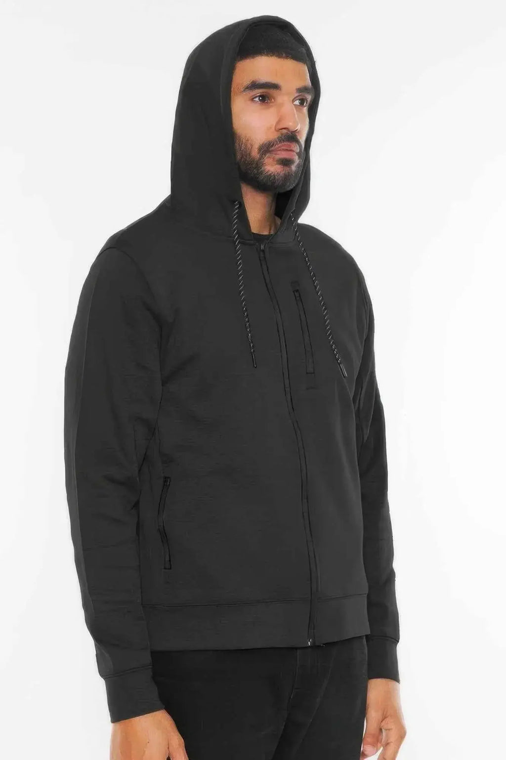 Solid Heathered Zip Up Jacket - Mr Lou’s Place