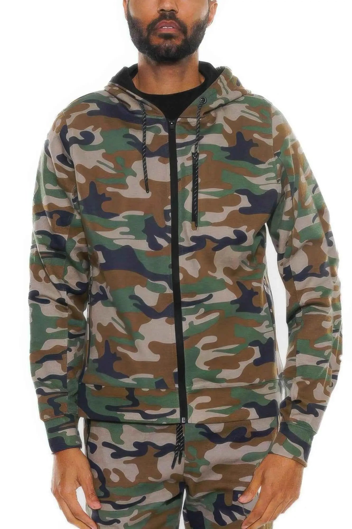Solid Heathered Zip Up Jacket - Mr Lou’s Place
