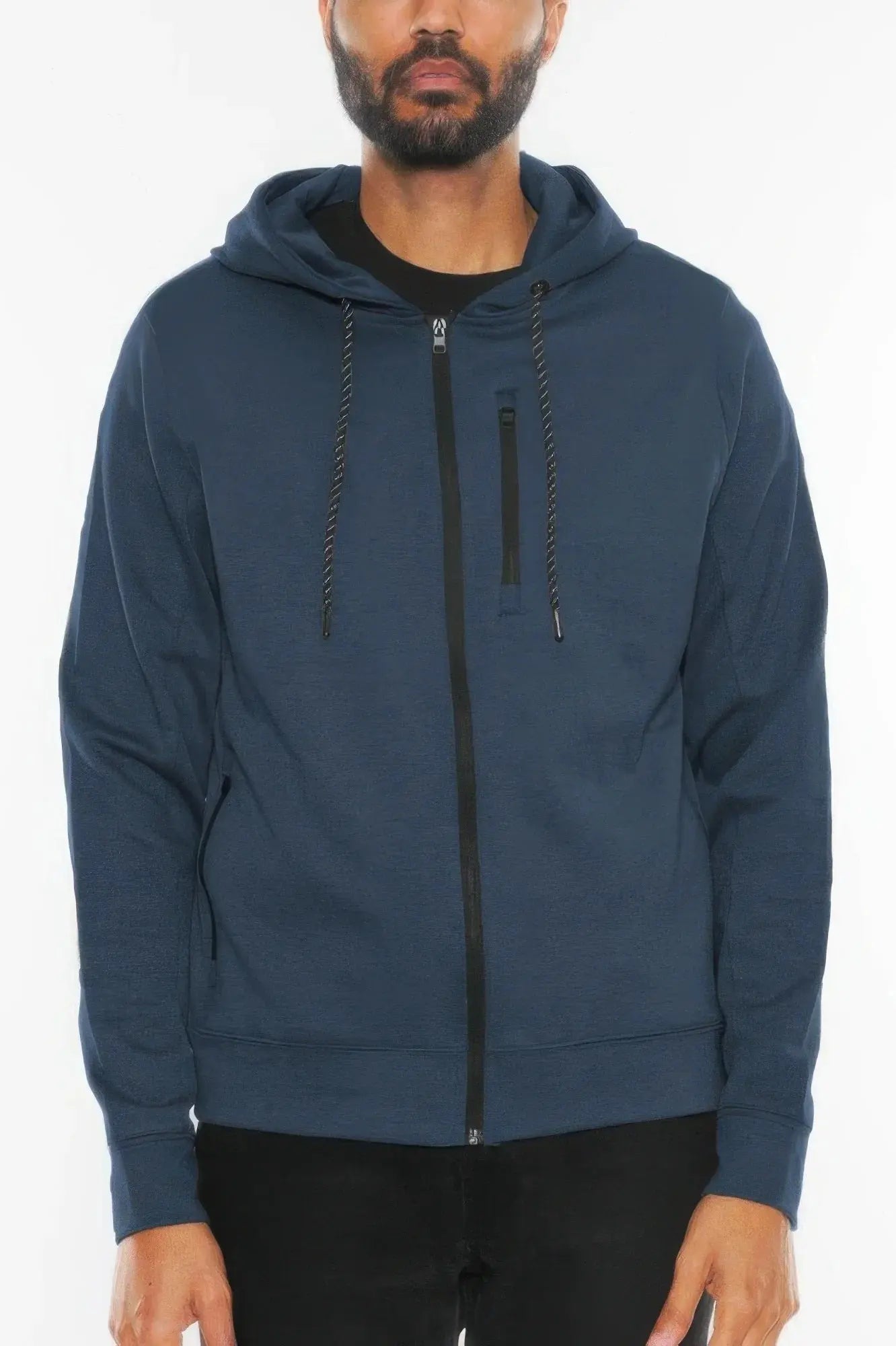 Solid Heathered Zip Up Jacket - Mr Lou’s Place