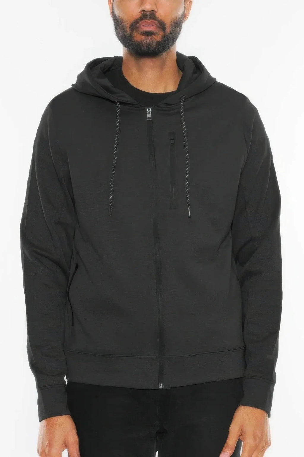 Solid Heathered Zip Up Jacket - Mr Lou’s Place