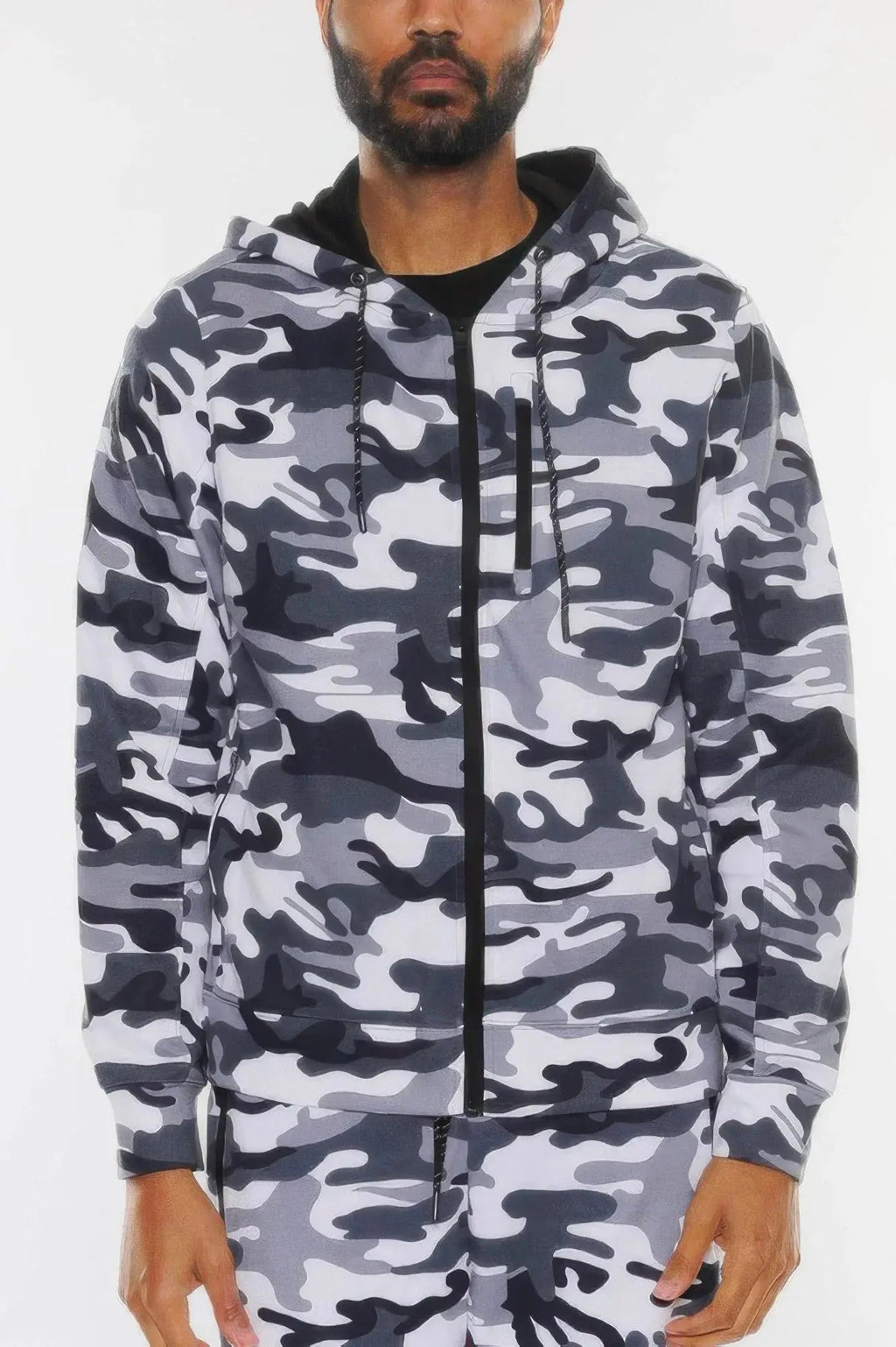 Solid Heathered Zip Up Jacket - Mr Lou’s Place