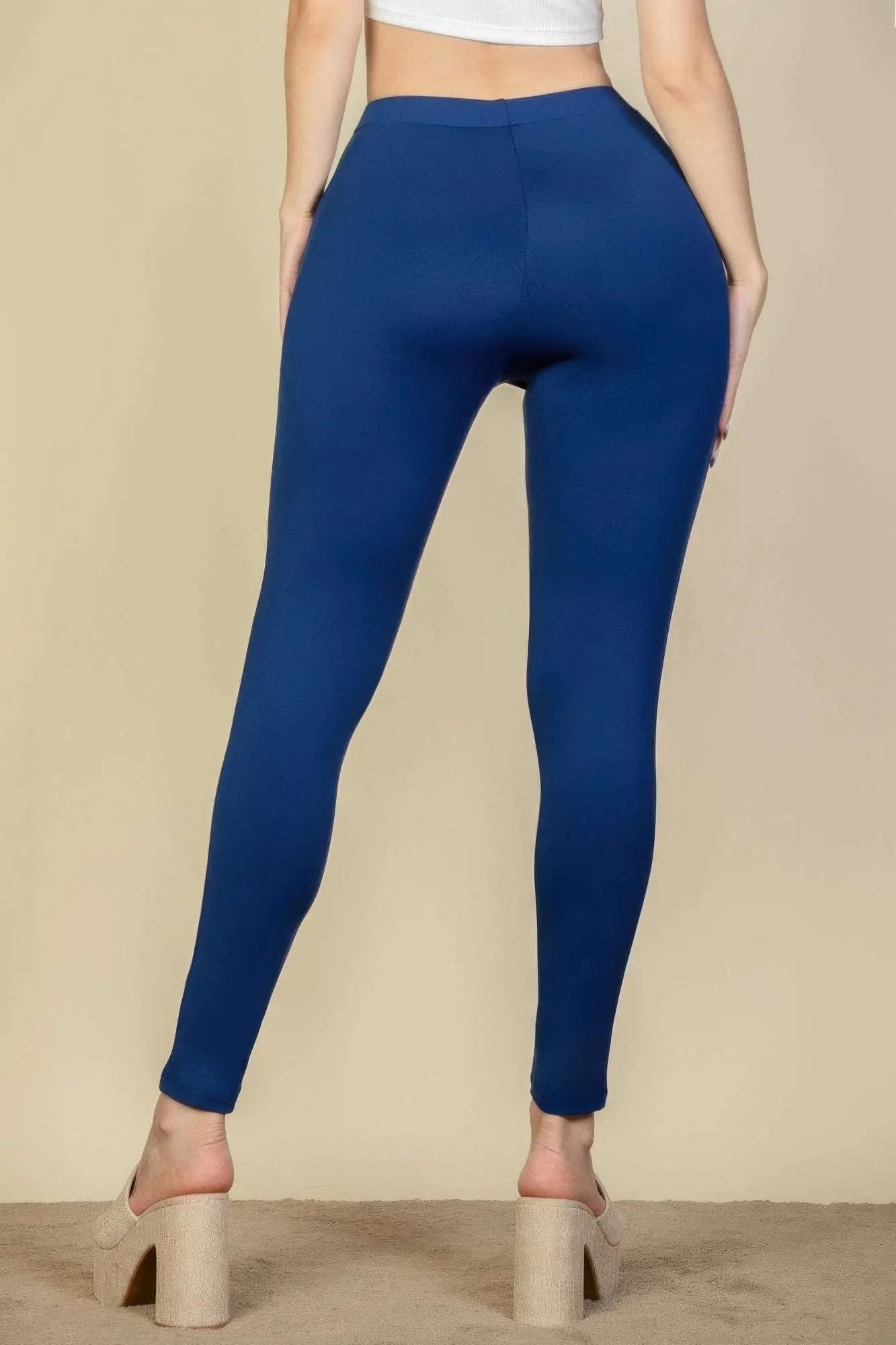 Solid High Waist Legging - Mr Lou’s Place