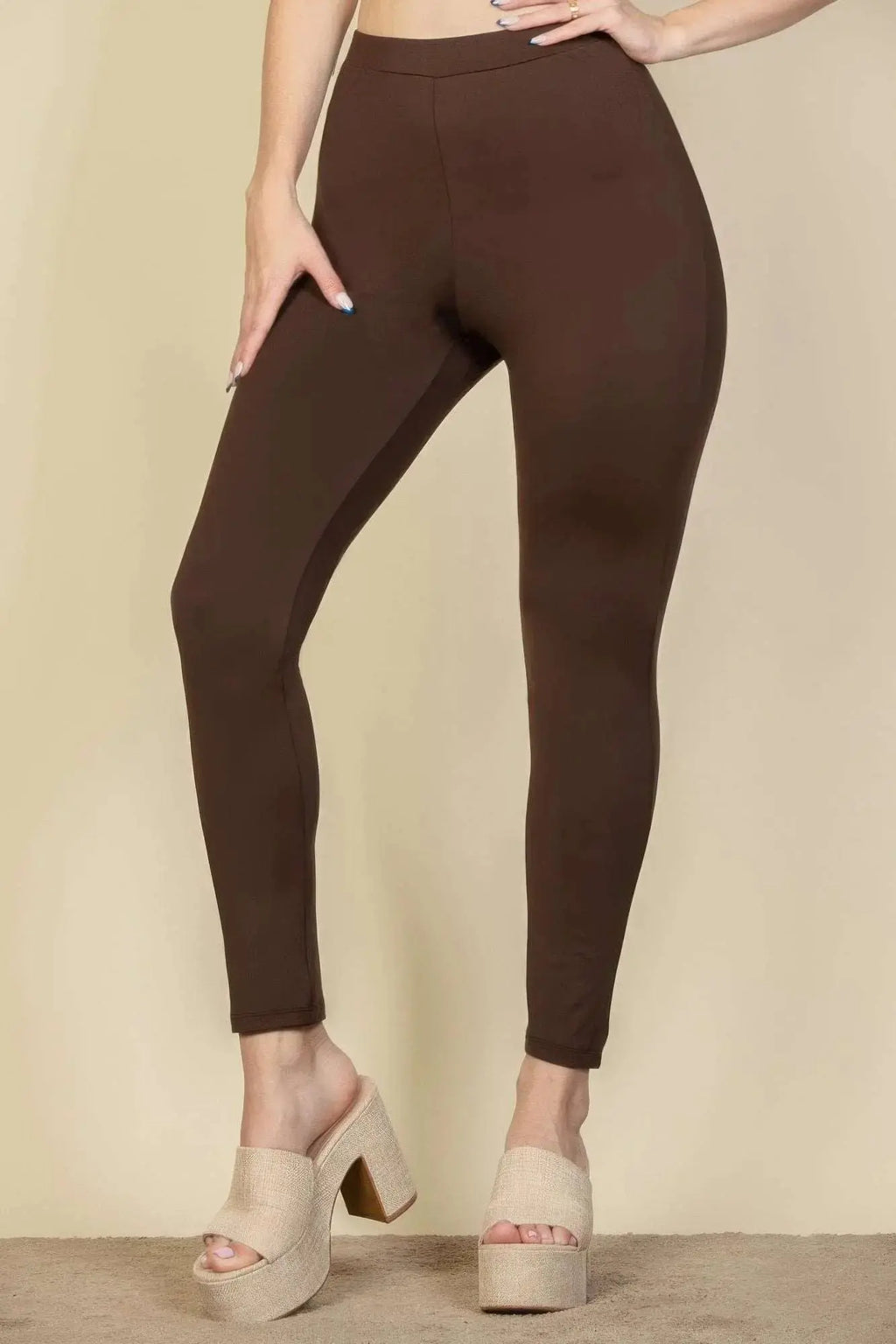 Solid High Waist Legging - Mr Lou’s Place