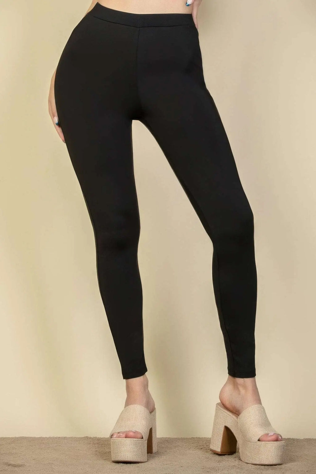 Solid High Waist Legging - Mr Lou’s Place