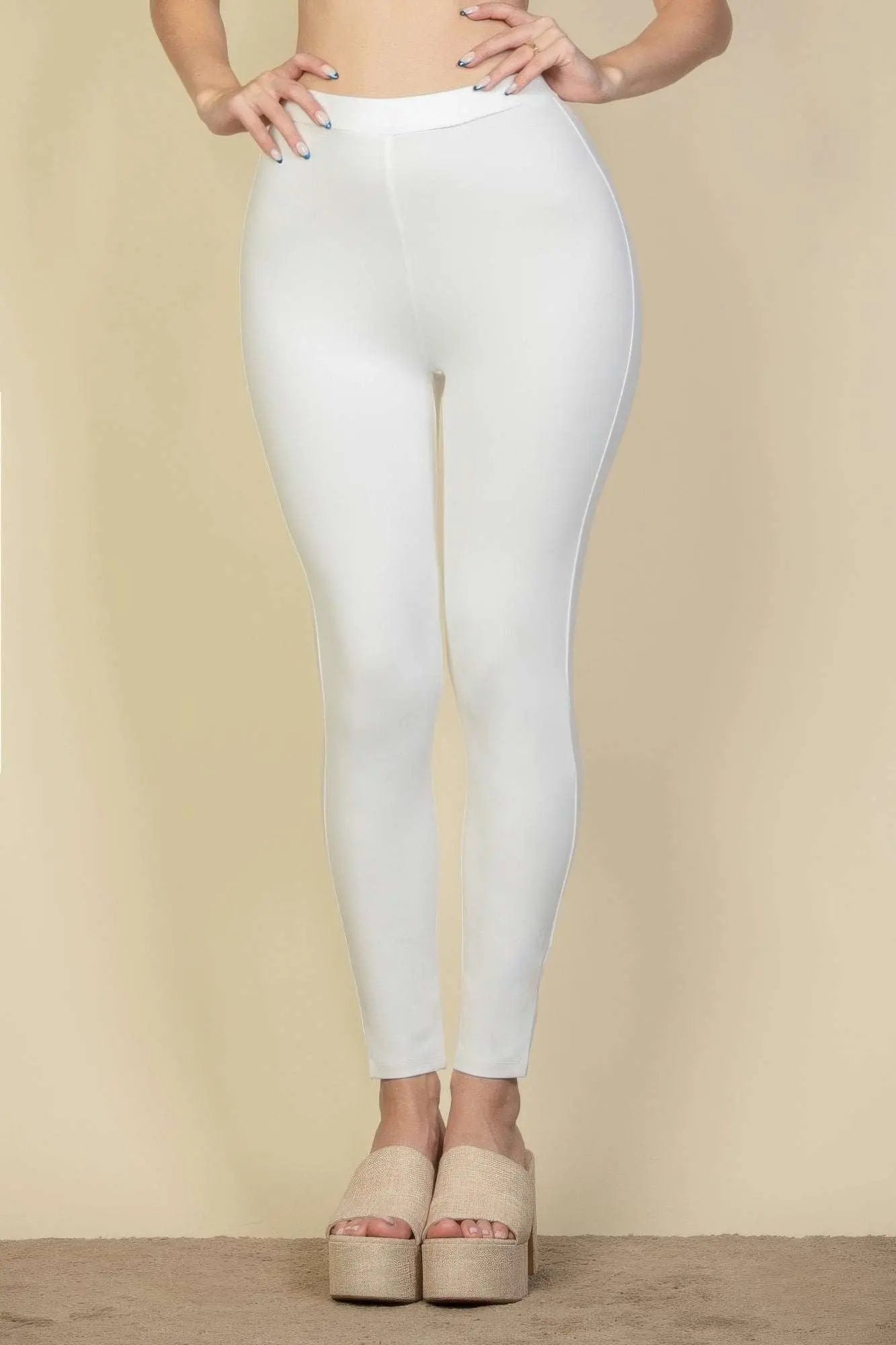 Solid High Waist Legging - Mr Lou’s Place