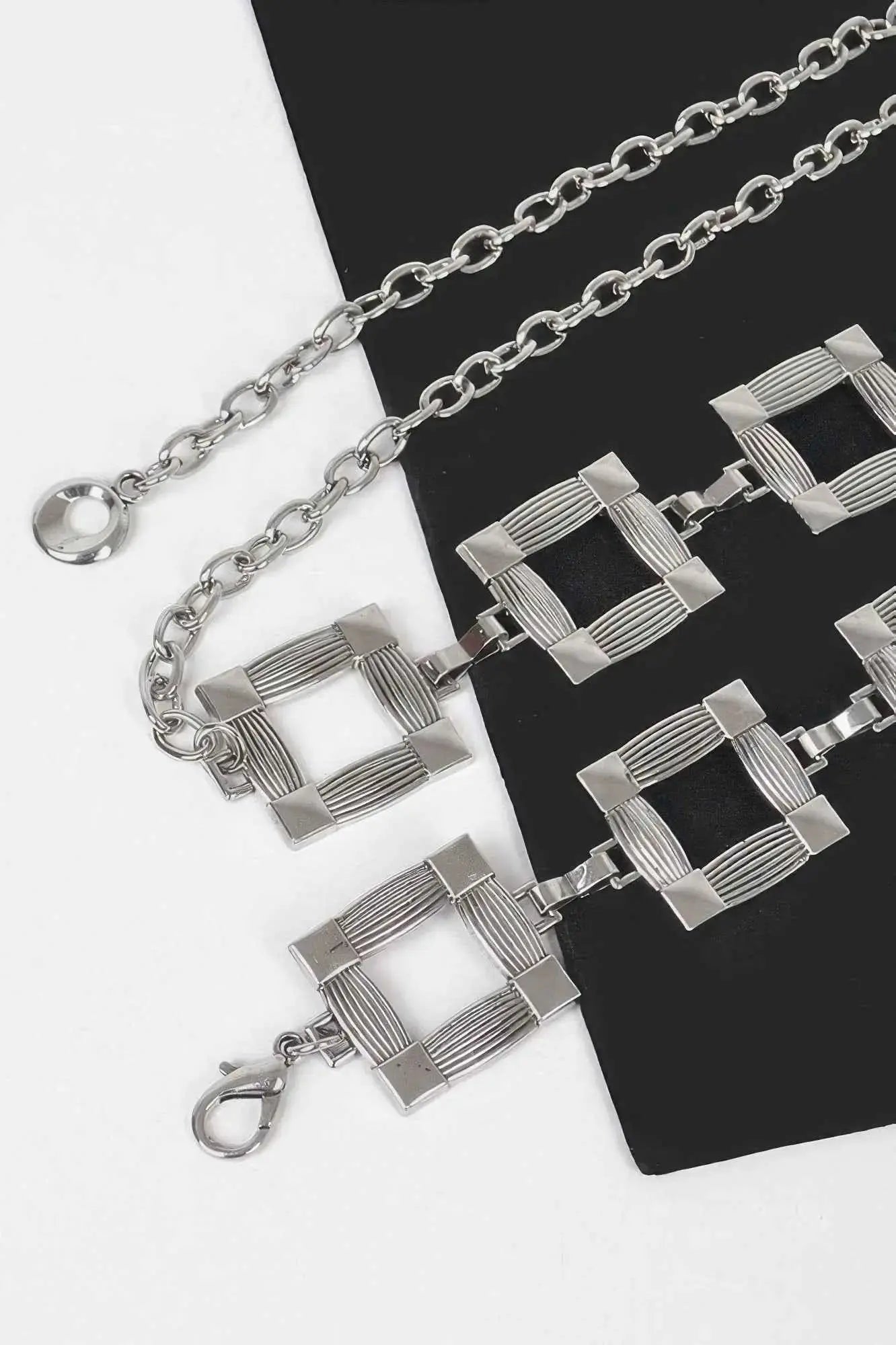 Square Metal Plus Size Chain Belt - Mr Lou’s Place