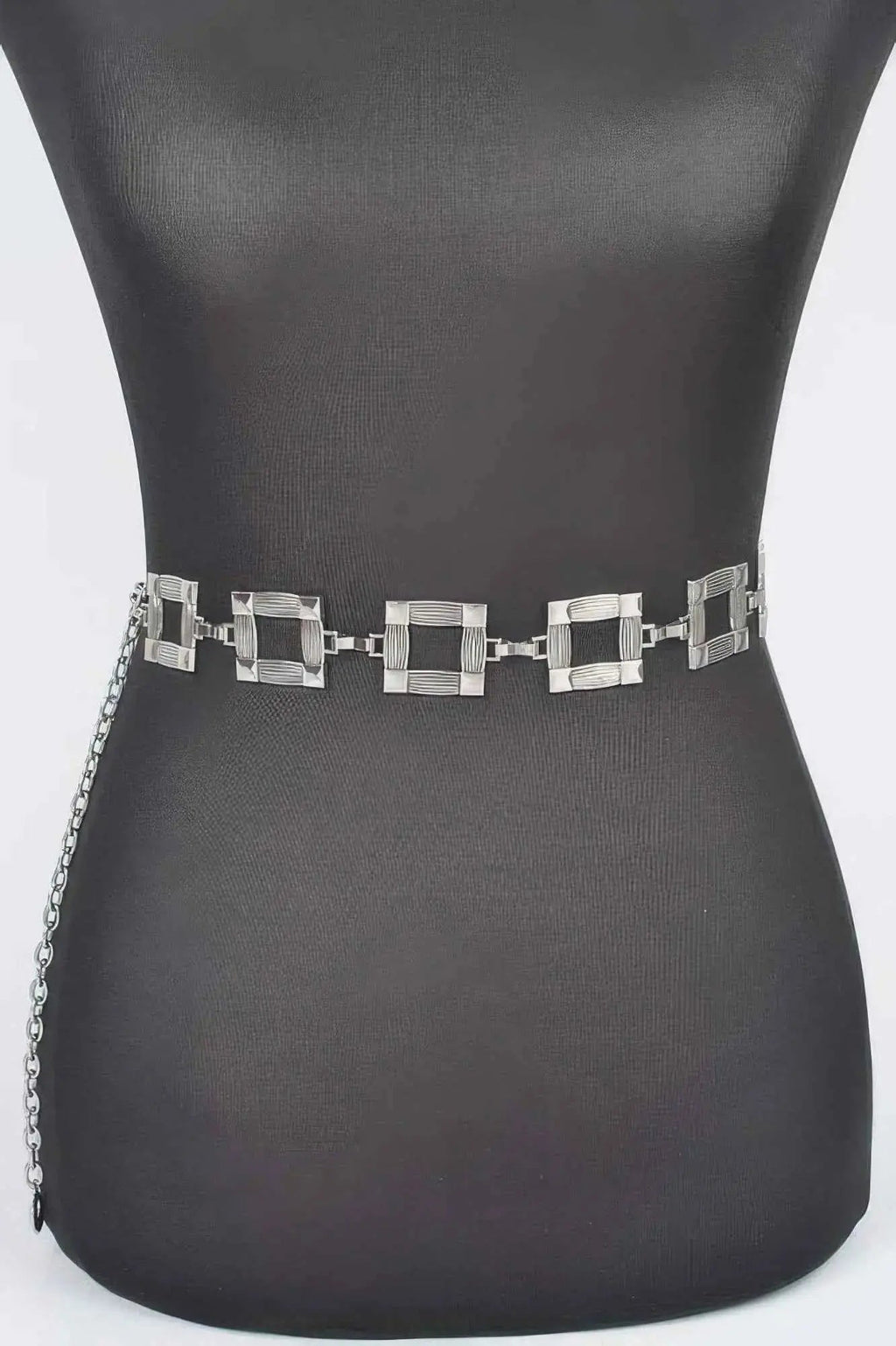 Square Metal Plus Size Chain Belt - Mr Lou’s Place