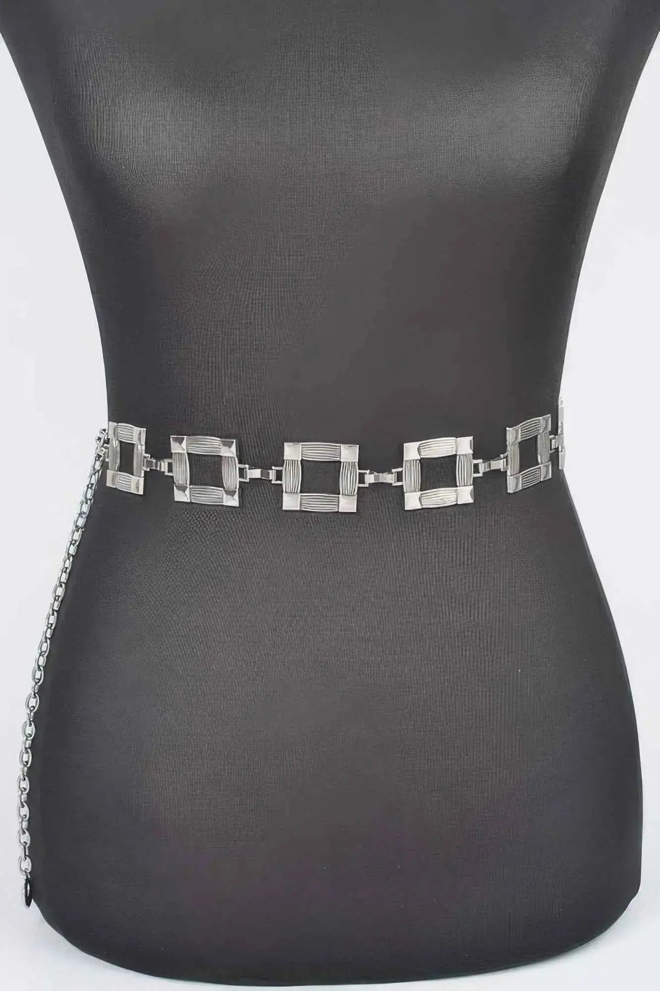 Square Metal Plus Size Chain Belt - Mr Lou’s Place