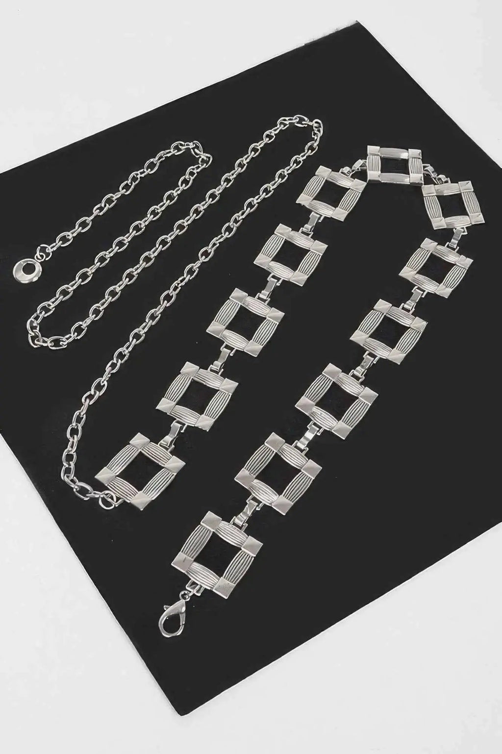 Square Metal Plus Size Chain Belt - Mr Lou’s Place