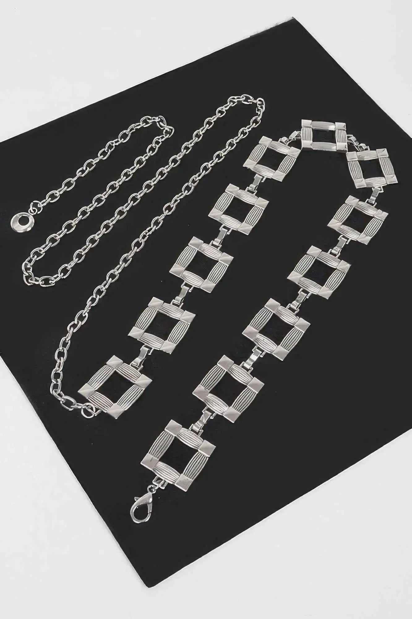 Square Metal Plus Size Chain Belt - Mr Lou’s Place