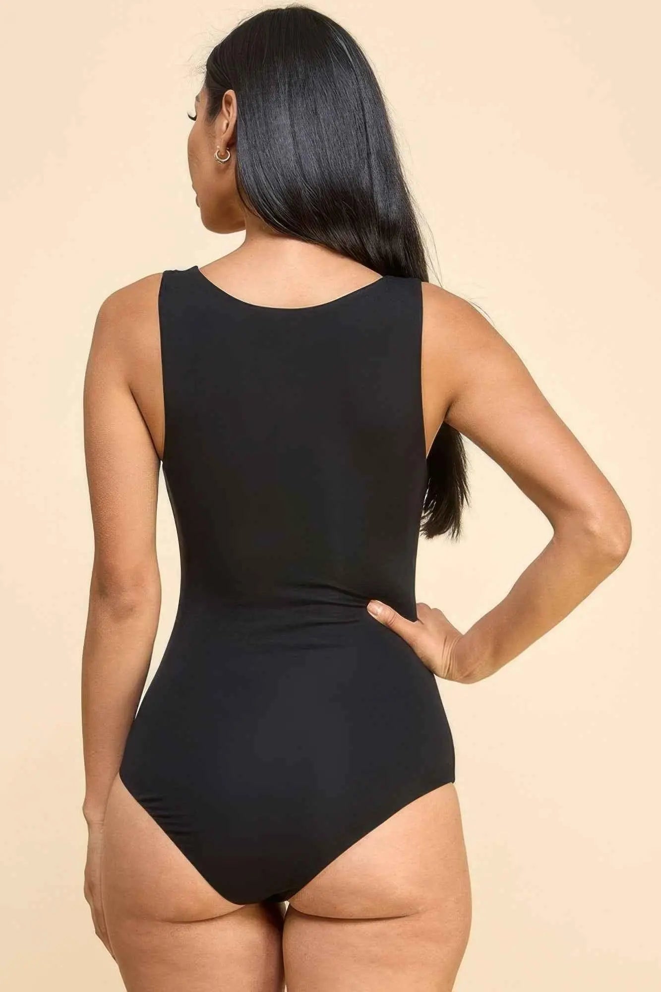 Square Neck Double Layered Tank Bodysuit - Mr Lou’s Place