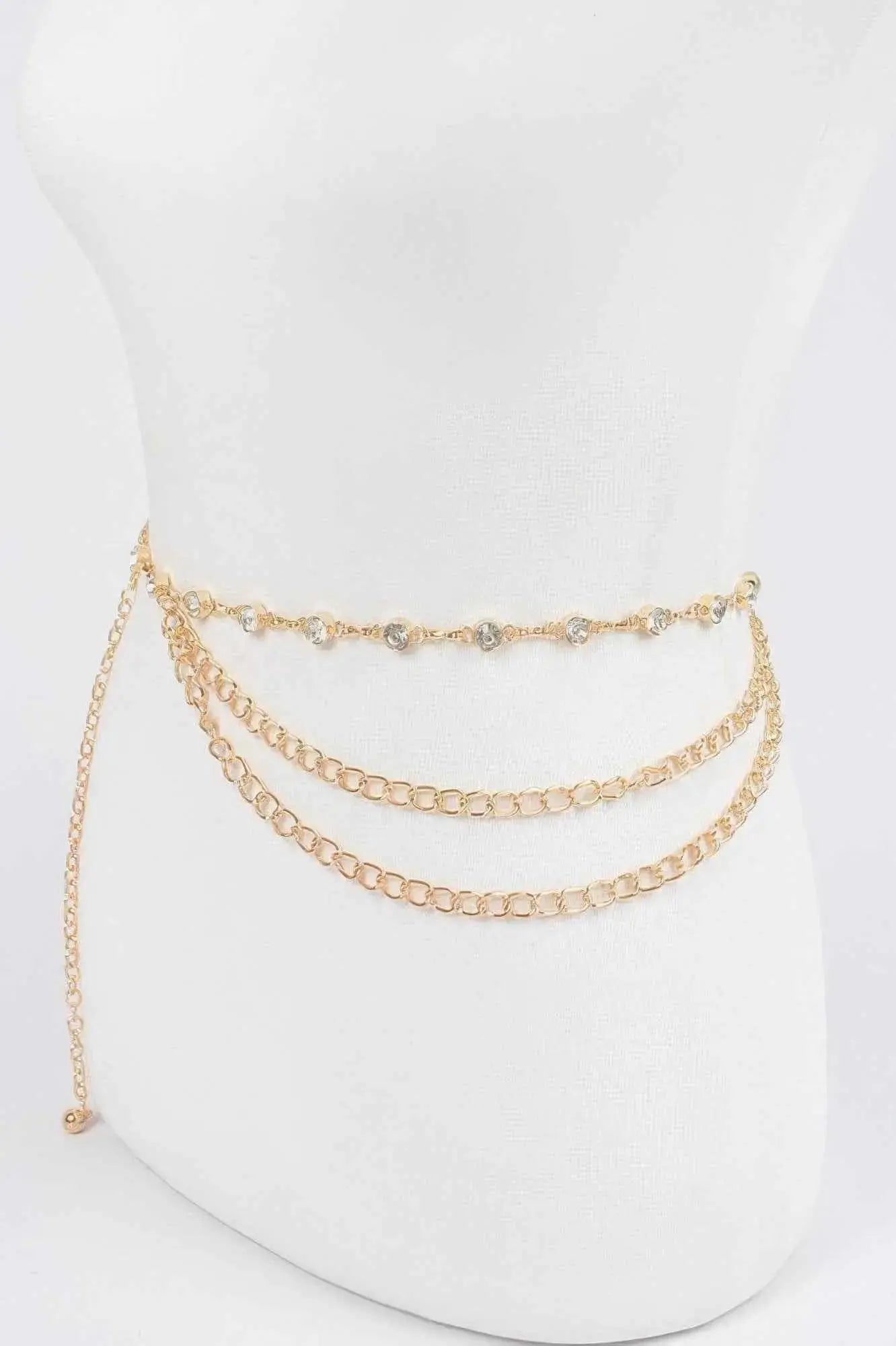 Stone Chain Layered Belt - Mr Lou’s Place