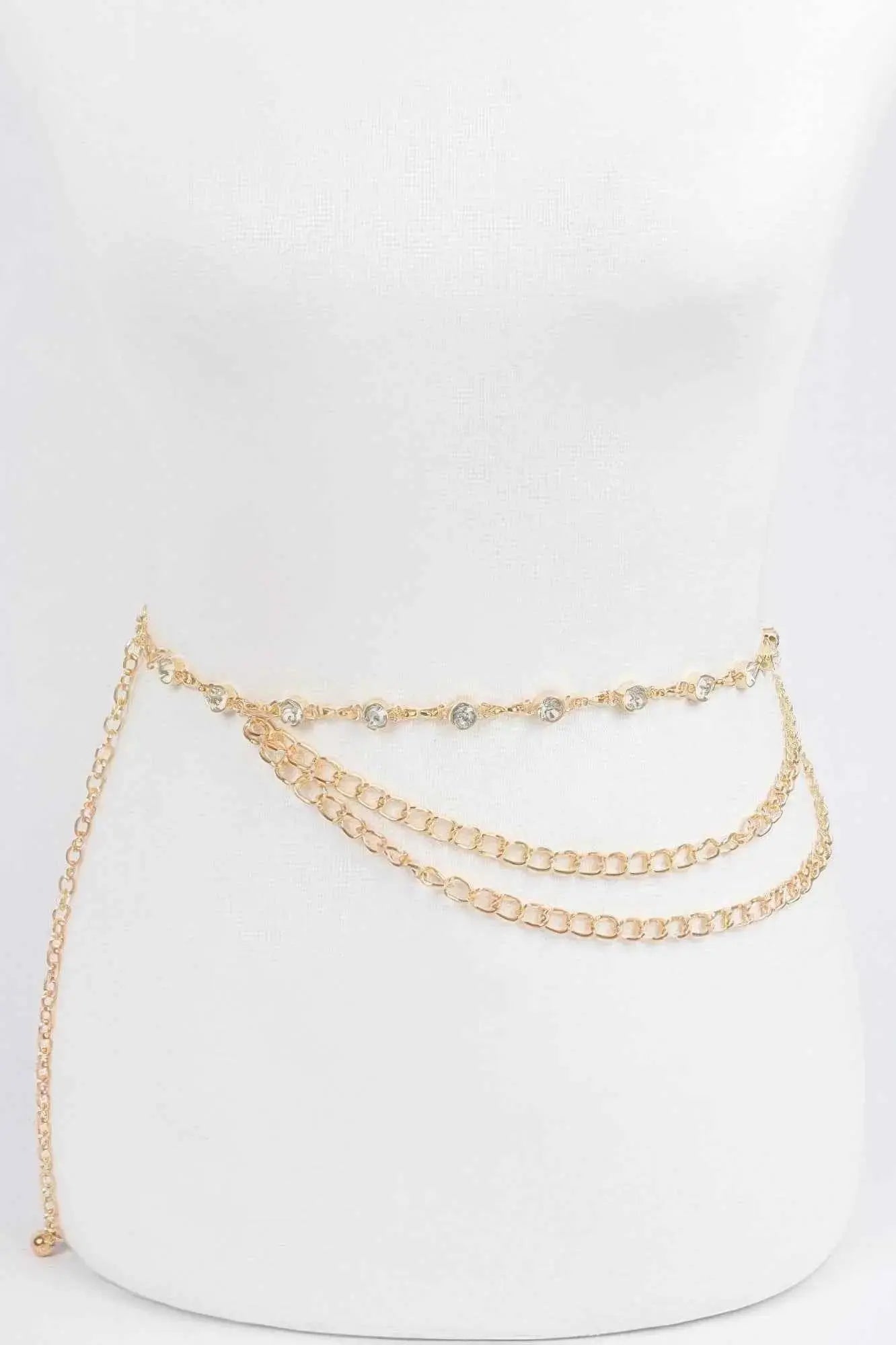 Stone Chain Layered Belt - Mr Lou’s Place