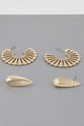 Sunray Flat Hoop Earrings Set - Mr Lou’s Place