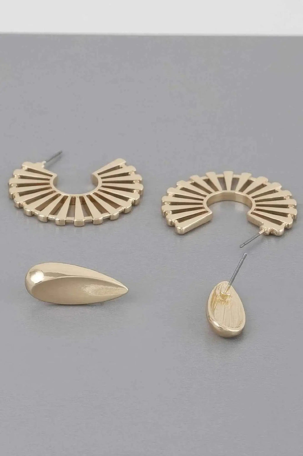 Sunray Flat Hoop Earrings Set - Mr Lou’s Place