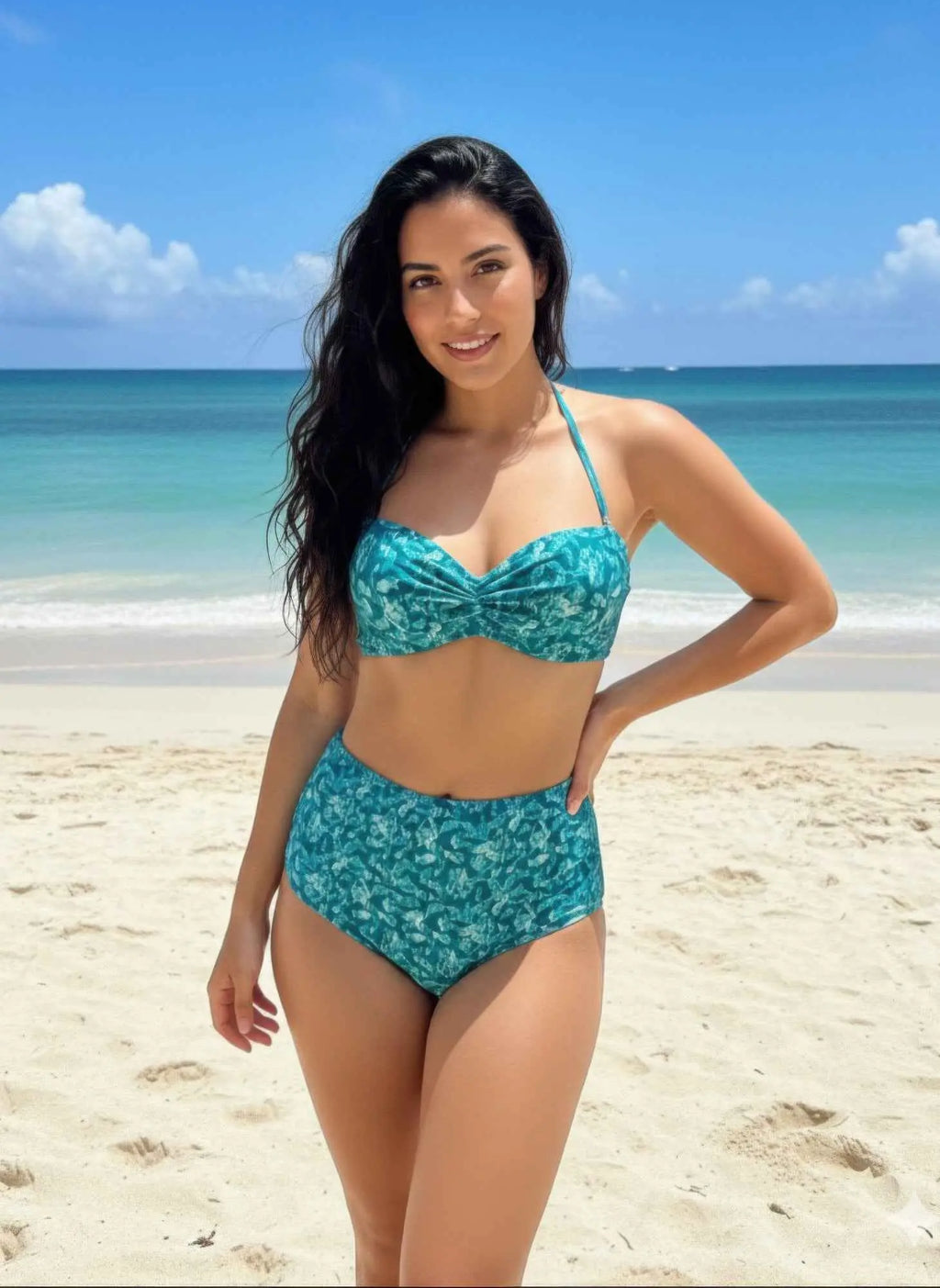 Teal Dream Bikini High Waist - Mr Lou’s Place