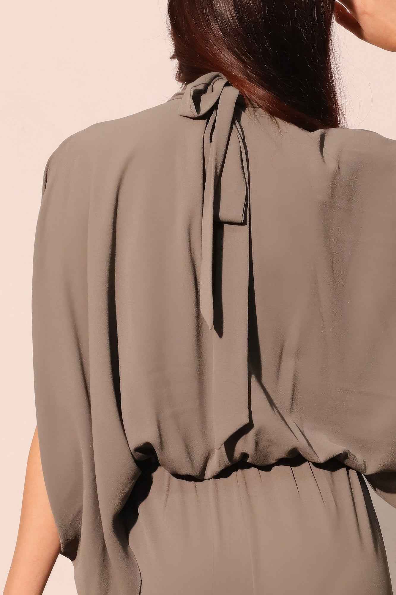 Textured Solid Mock Neck Caftan Jumpsuit - Mr Lou’s Place