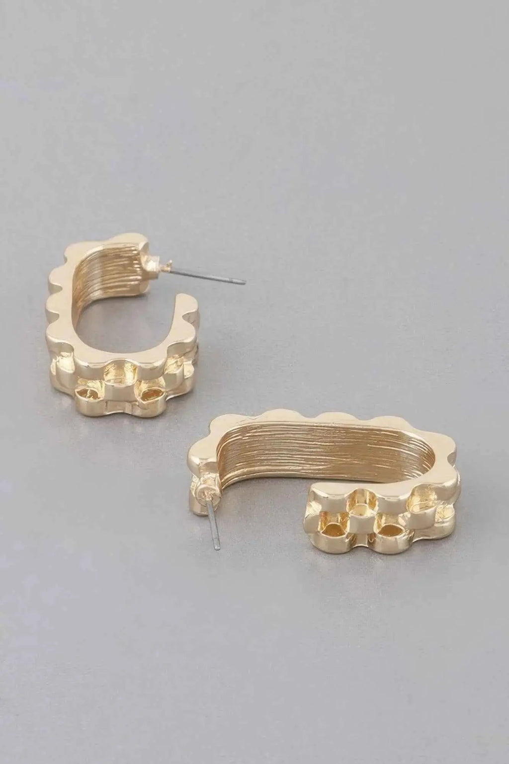 Textured Ware Brass Cuff Earrings - Mr Lou’s Place