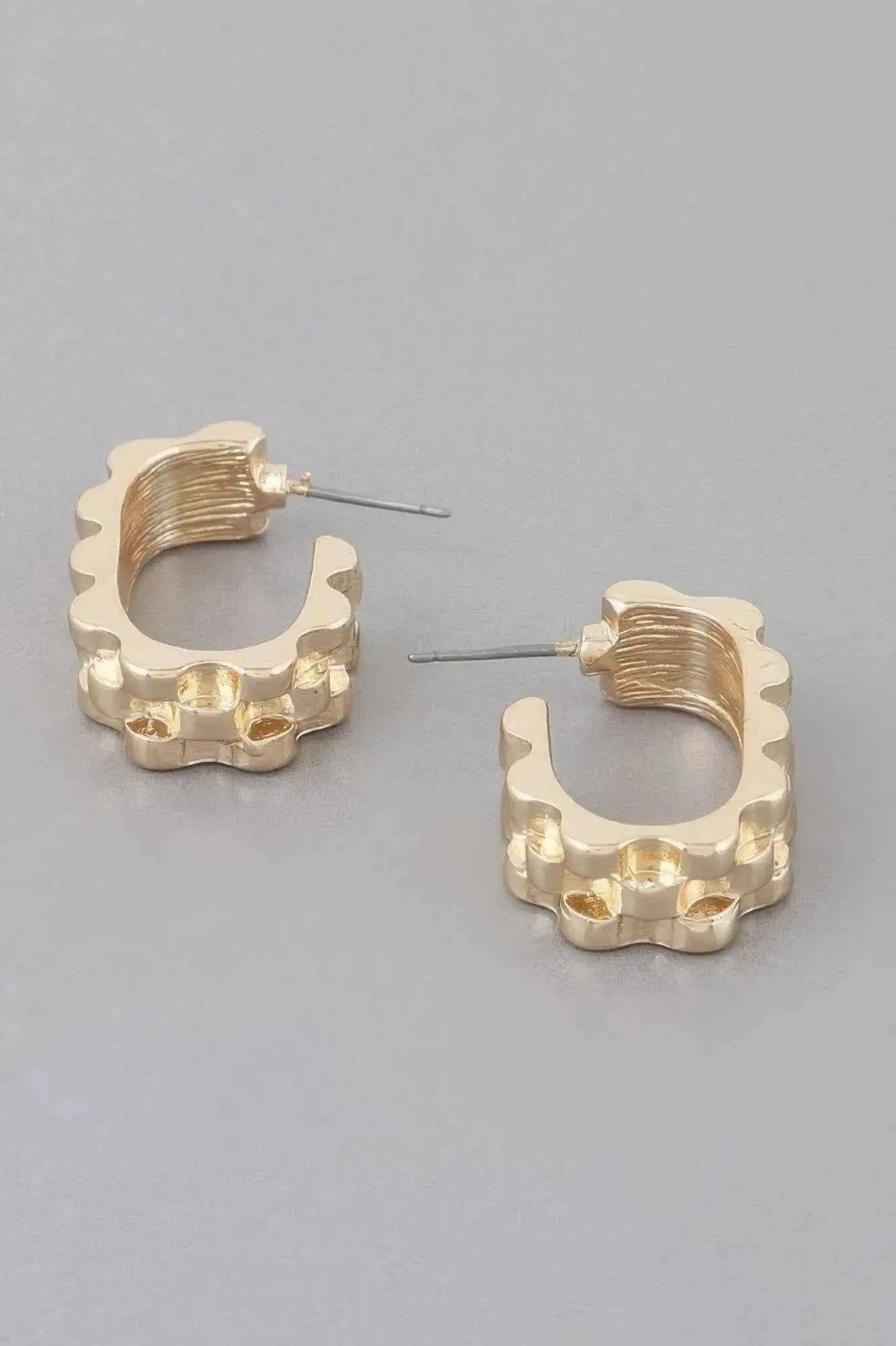 Textured Ware Brass Cuff Earrings - Mr Lou’s Place