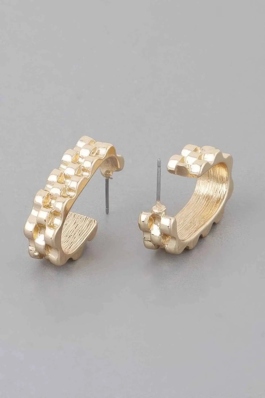 Textured Ware Brass Cuff Earrings - Mr Lou’s Place