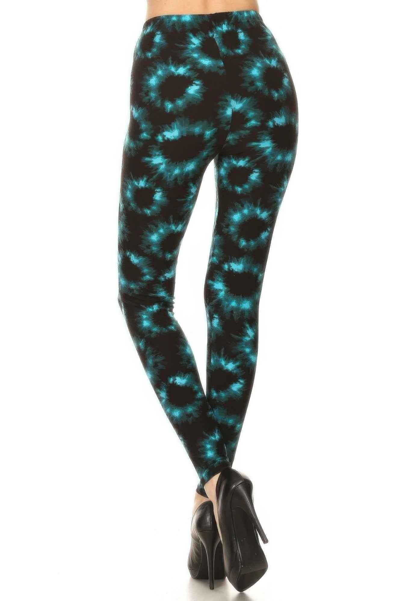 Tie Dye Rinted, Full Length, High Waisted Leggings - Mr Lou’s Place