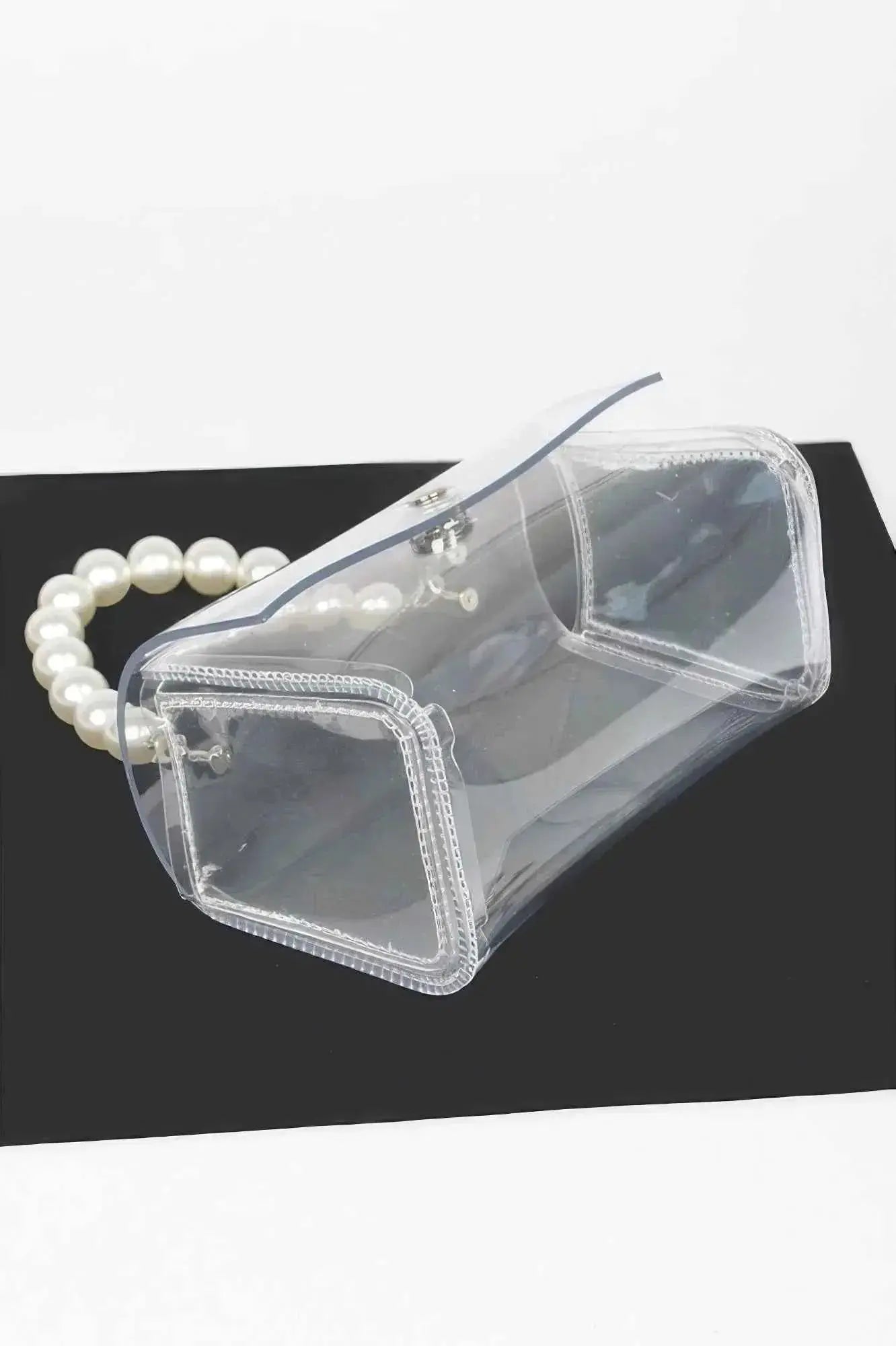 Transparent Pearl Handle Flap Bag - Mr Lou’s Place