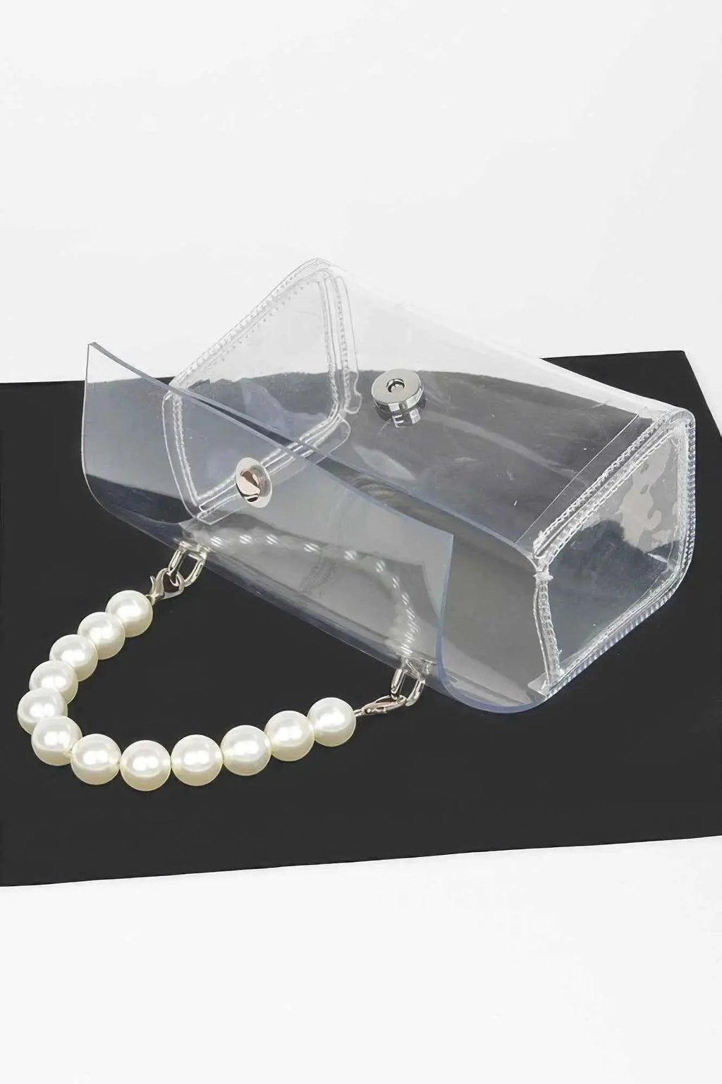 Transparent Pearl Handle Flap Bag - Mr Lou’s Place