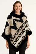 Tribal Luxe Faux Fur Trim Poncho - Mr Lou’s Place