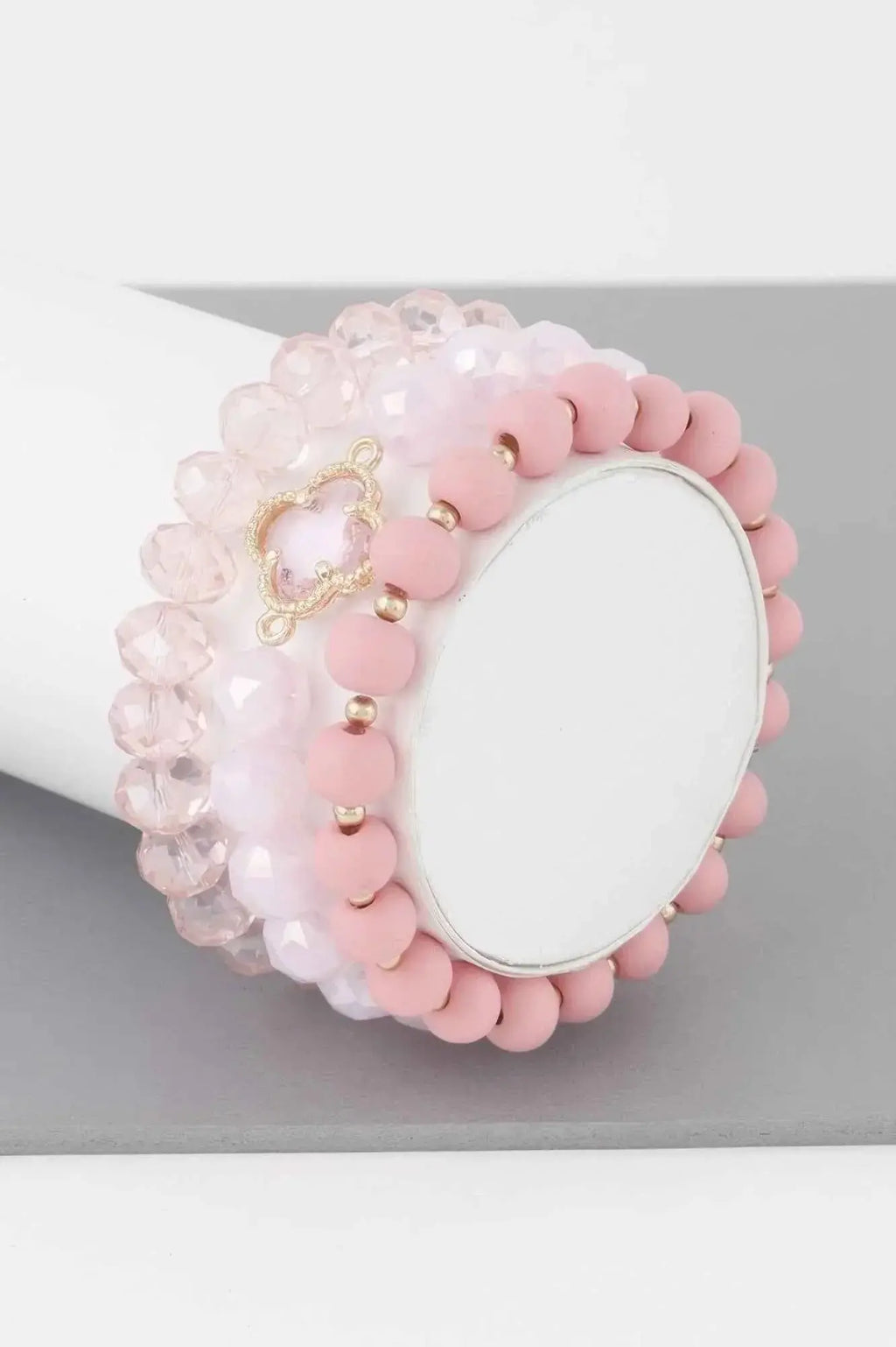 Triple Crystal Clover Bead Bracelet - Mr Lou’s Place