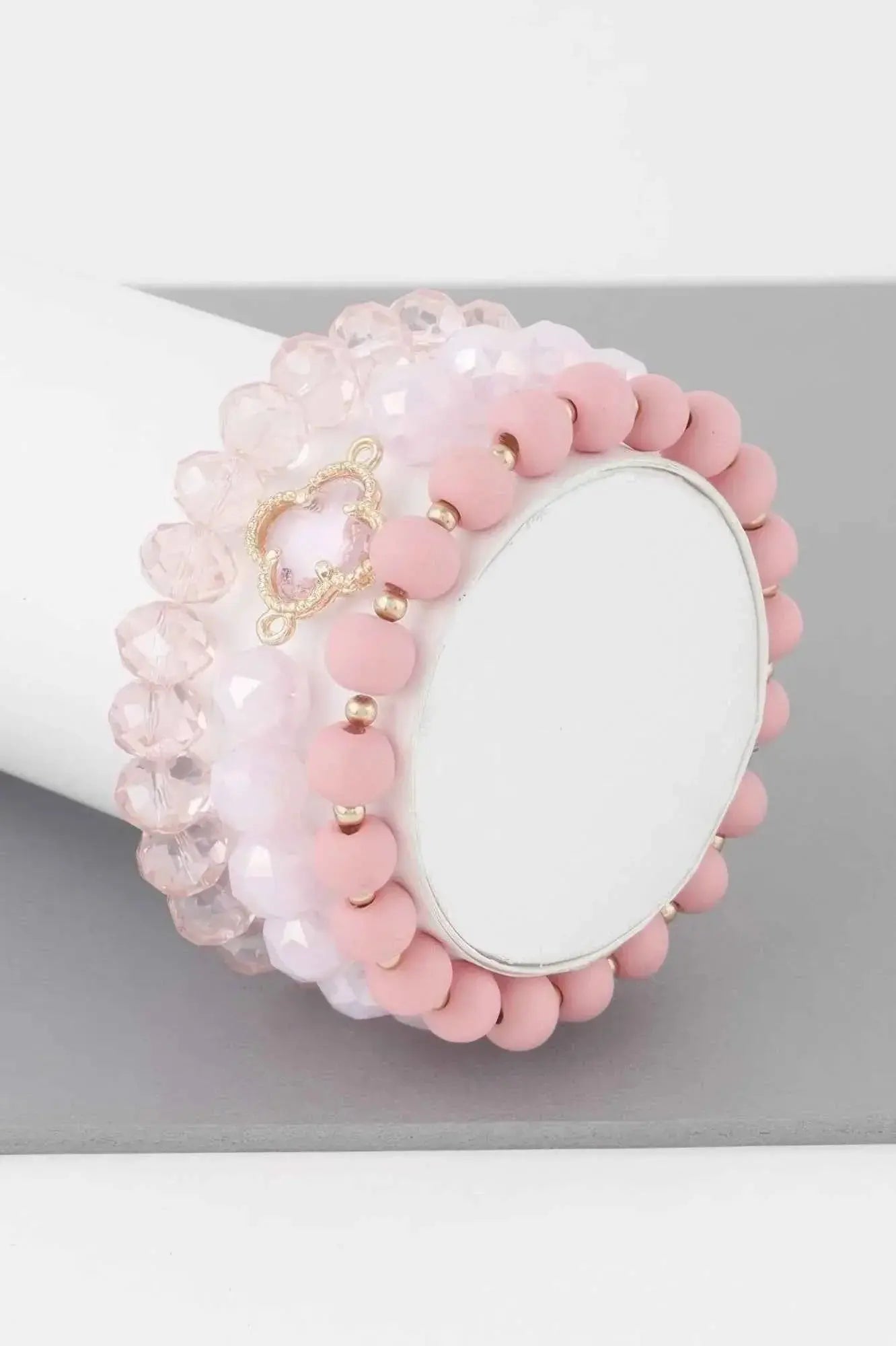 Triple Crystal Clover Bead Bracelet - Mr Lou’s Place