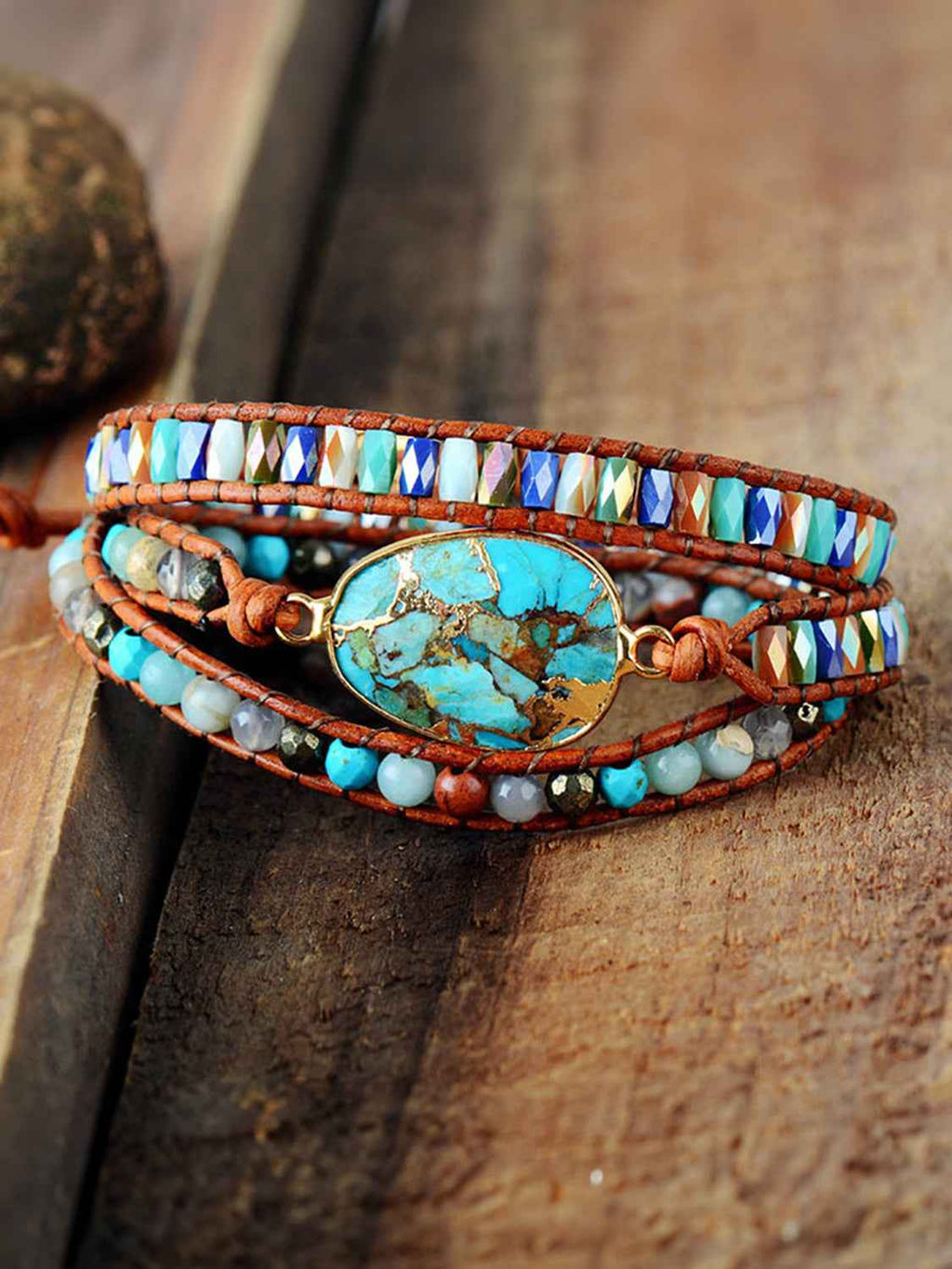 Triple-Layer Natural Stone Bracelet - Mr Lou’s Place