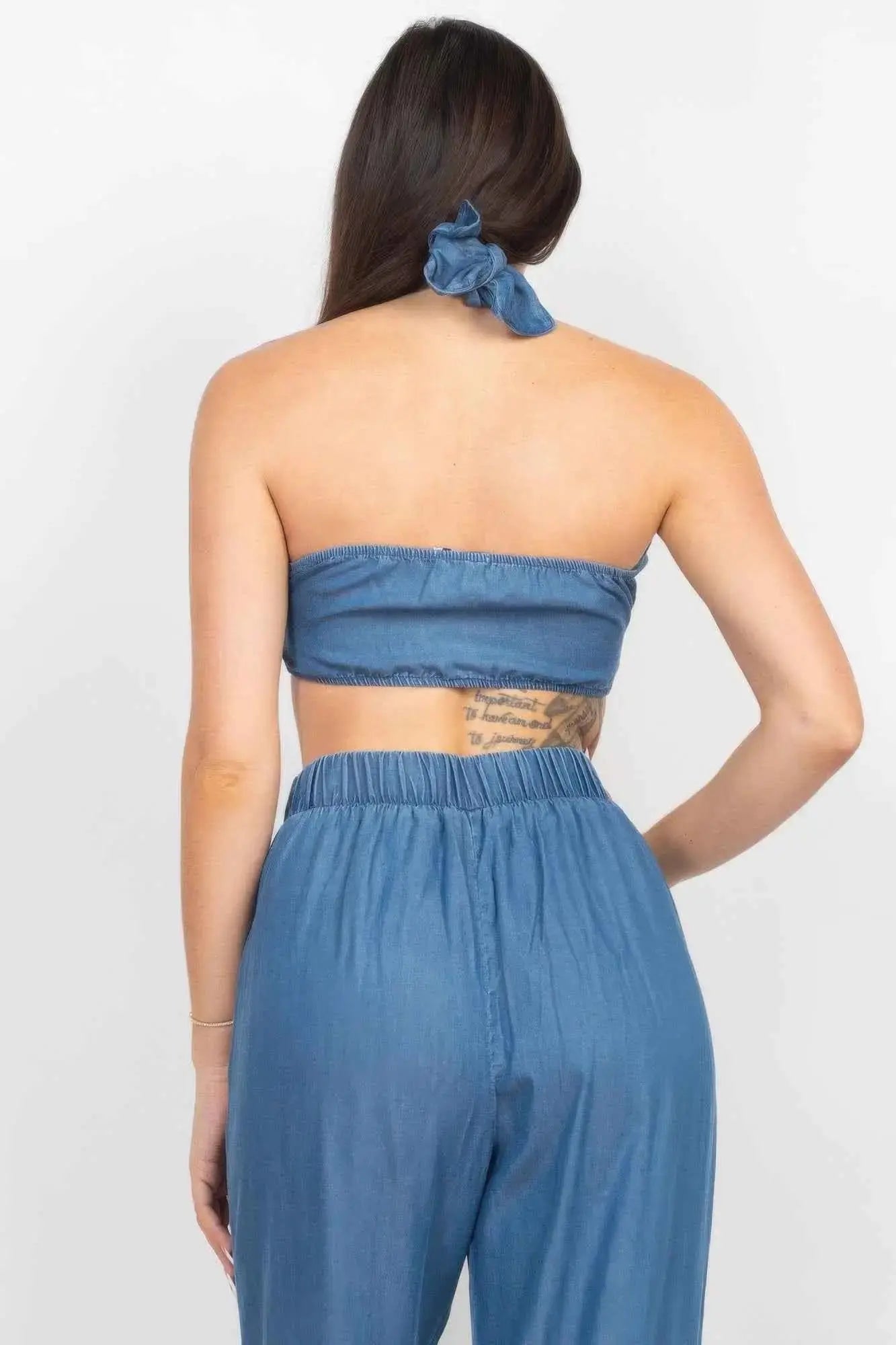 Tube Tied Top & Wide Pants Set - Mr Lou’s Place