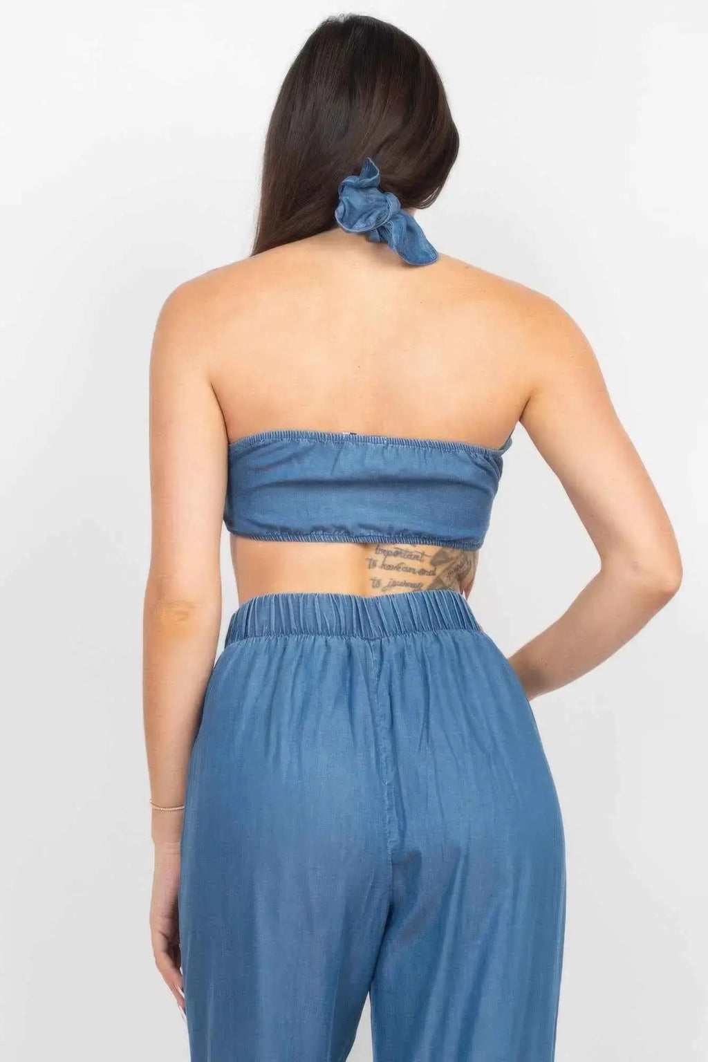 Tube Tied Top & Wide Pants Set - Mr Lou’s Place