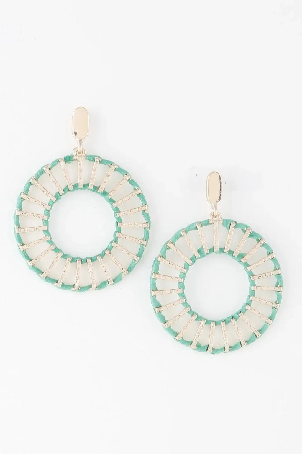Twisted Weaved Disk Earrings - Mr Lou’s Place