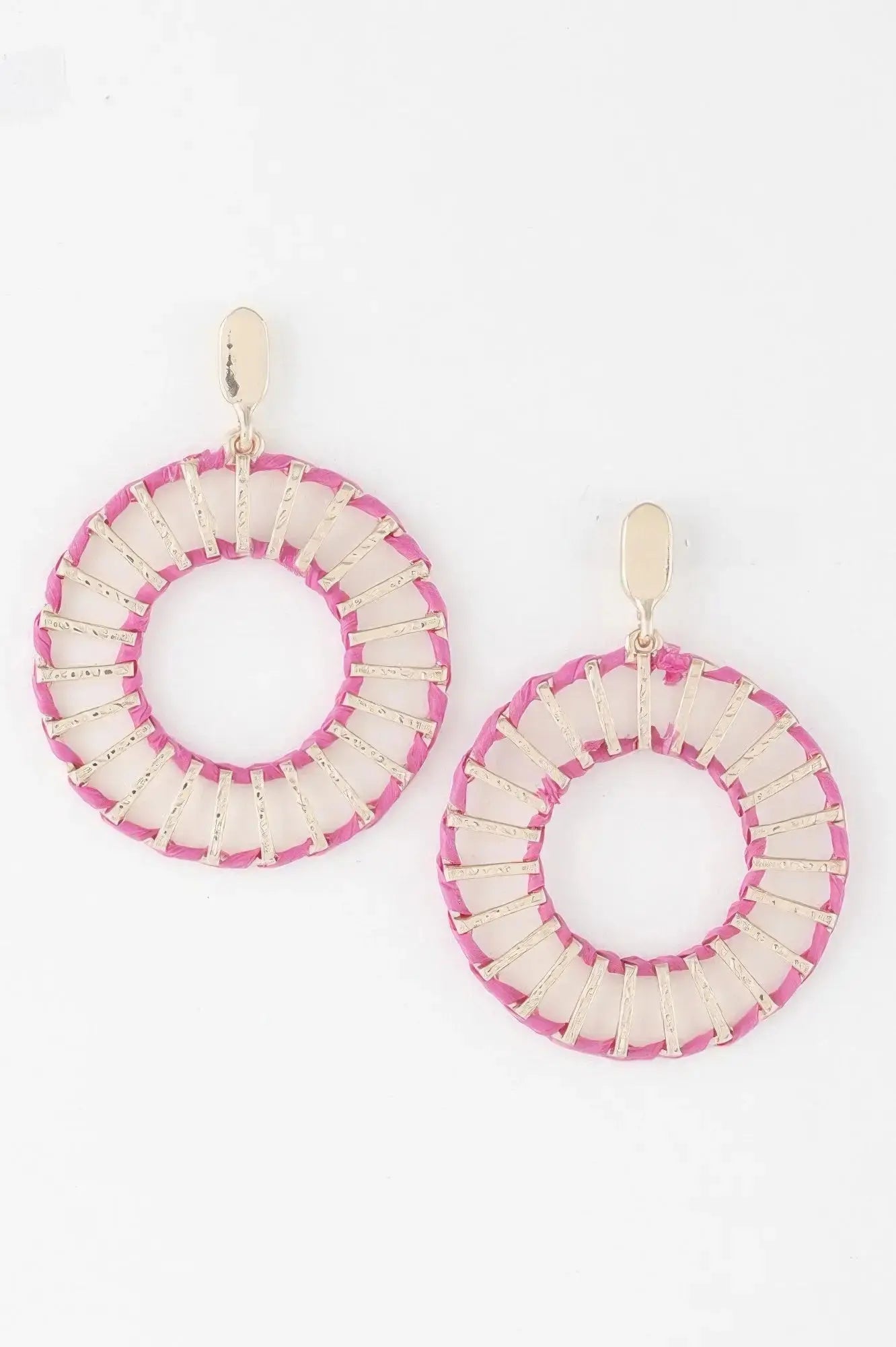 Twisted Weaved Disk Earrings - Mr Lou’s Place