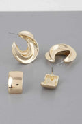 Two Pair Mini C Hoop Earrings Set - Mr Lou’s Place