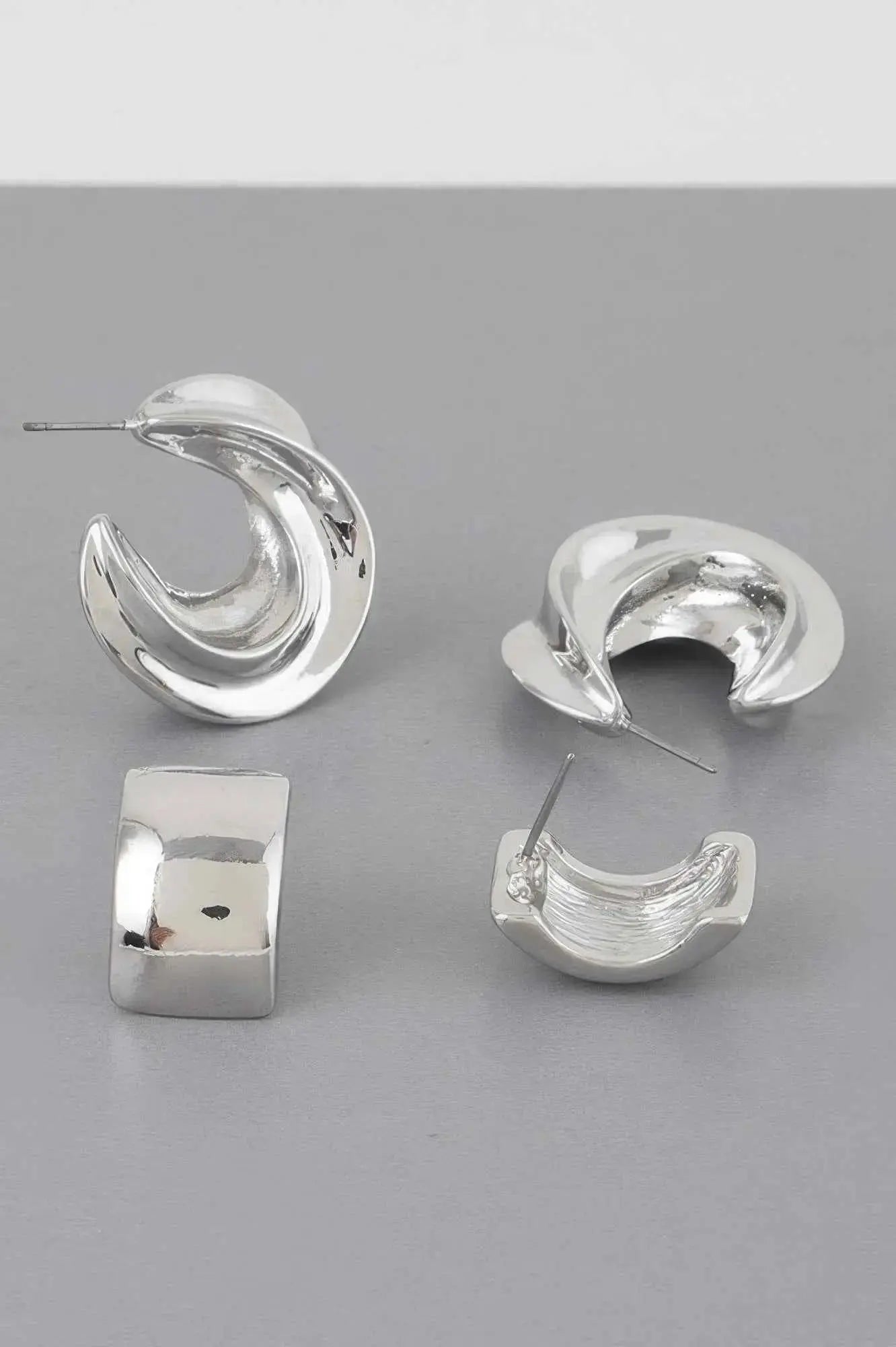 Two Pair Mini C Hoop Earrings Set - Mr Lou’s Place