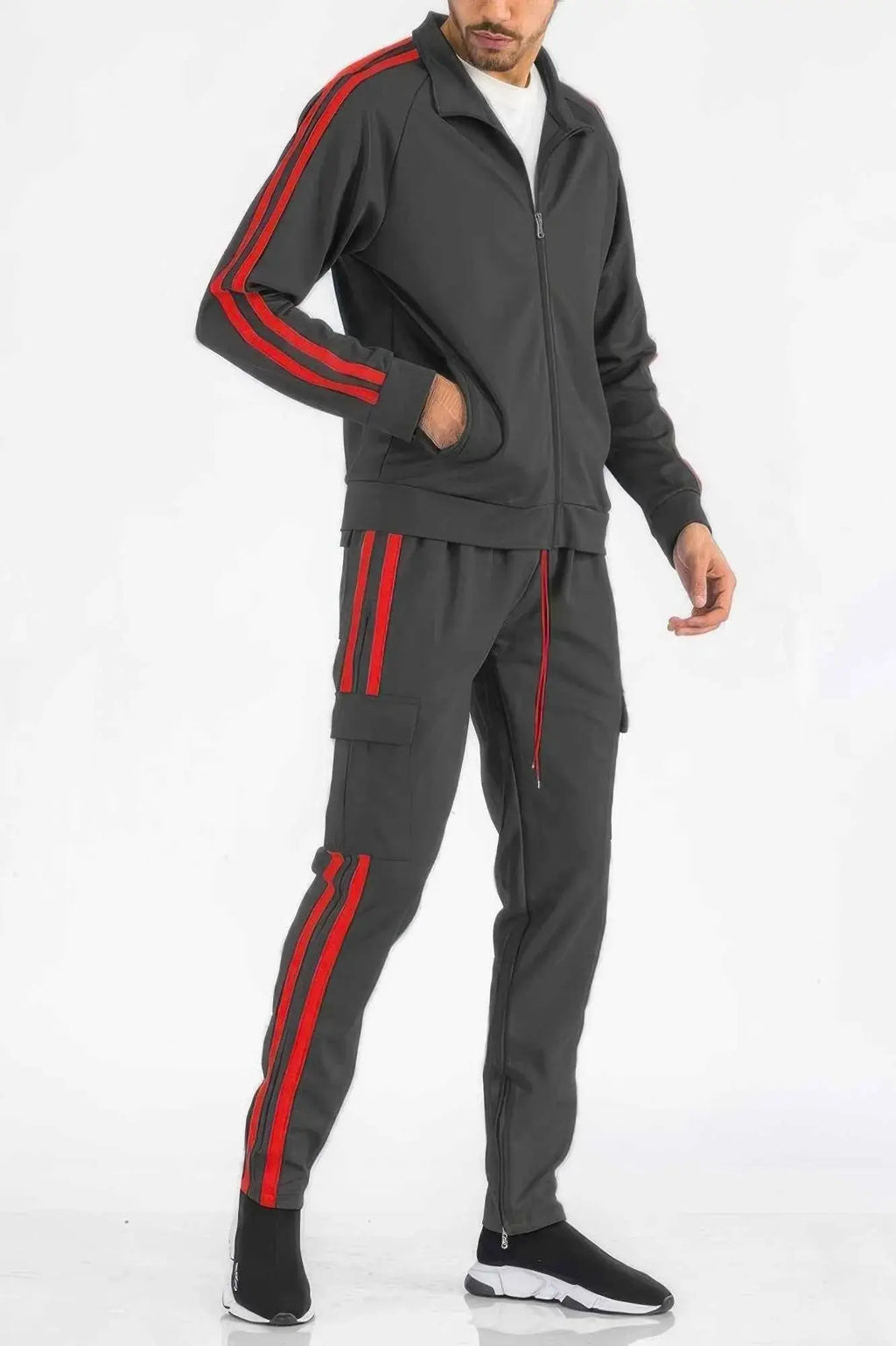 Two Stripe Utility Pocket Track Suit - Mr Lou’s Place